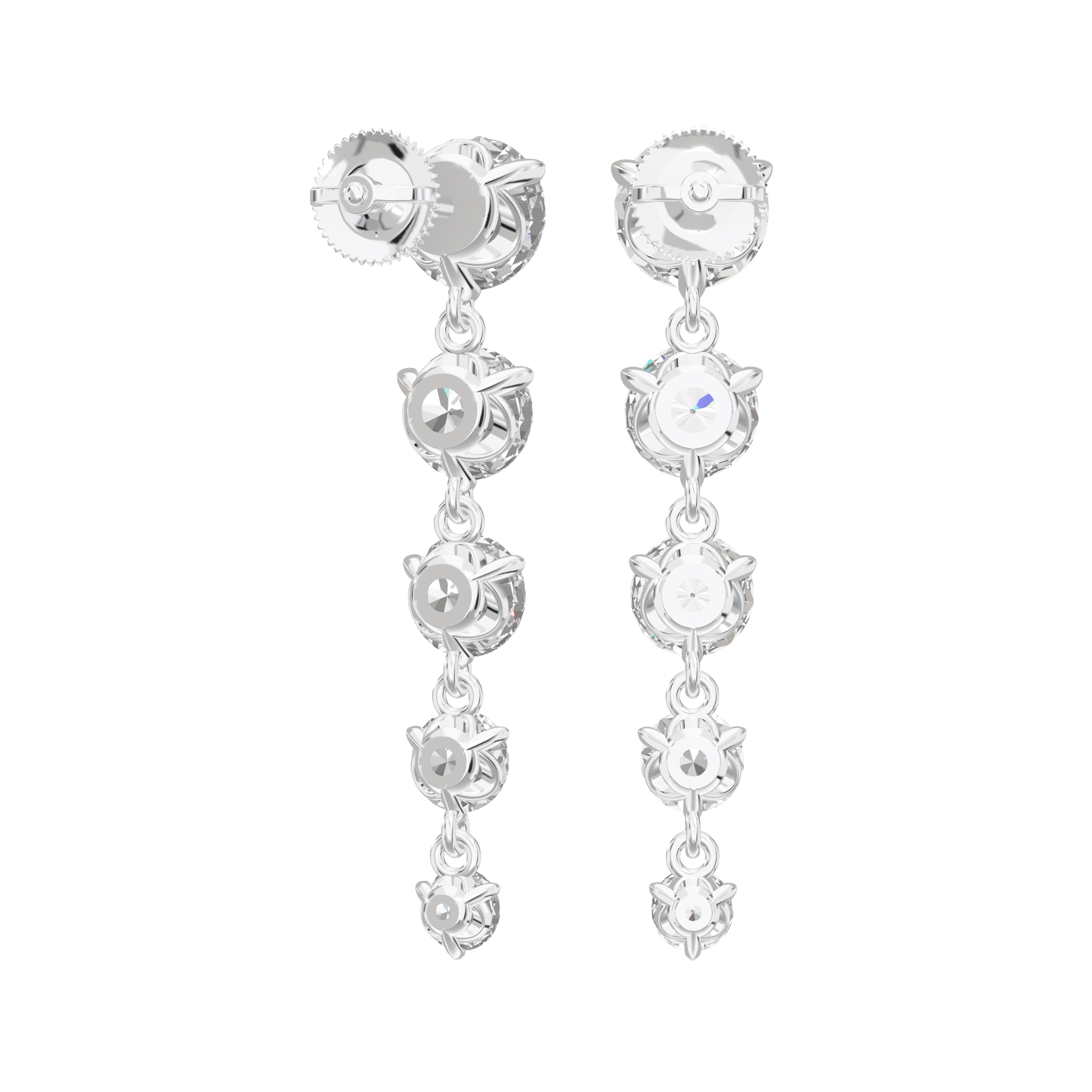 Aria Round Brilliant Five-Stone Graduated Drop Earrings