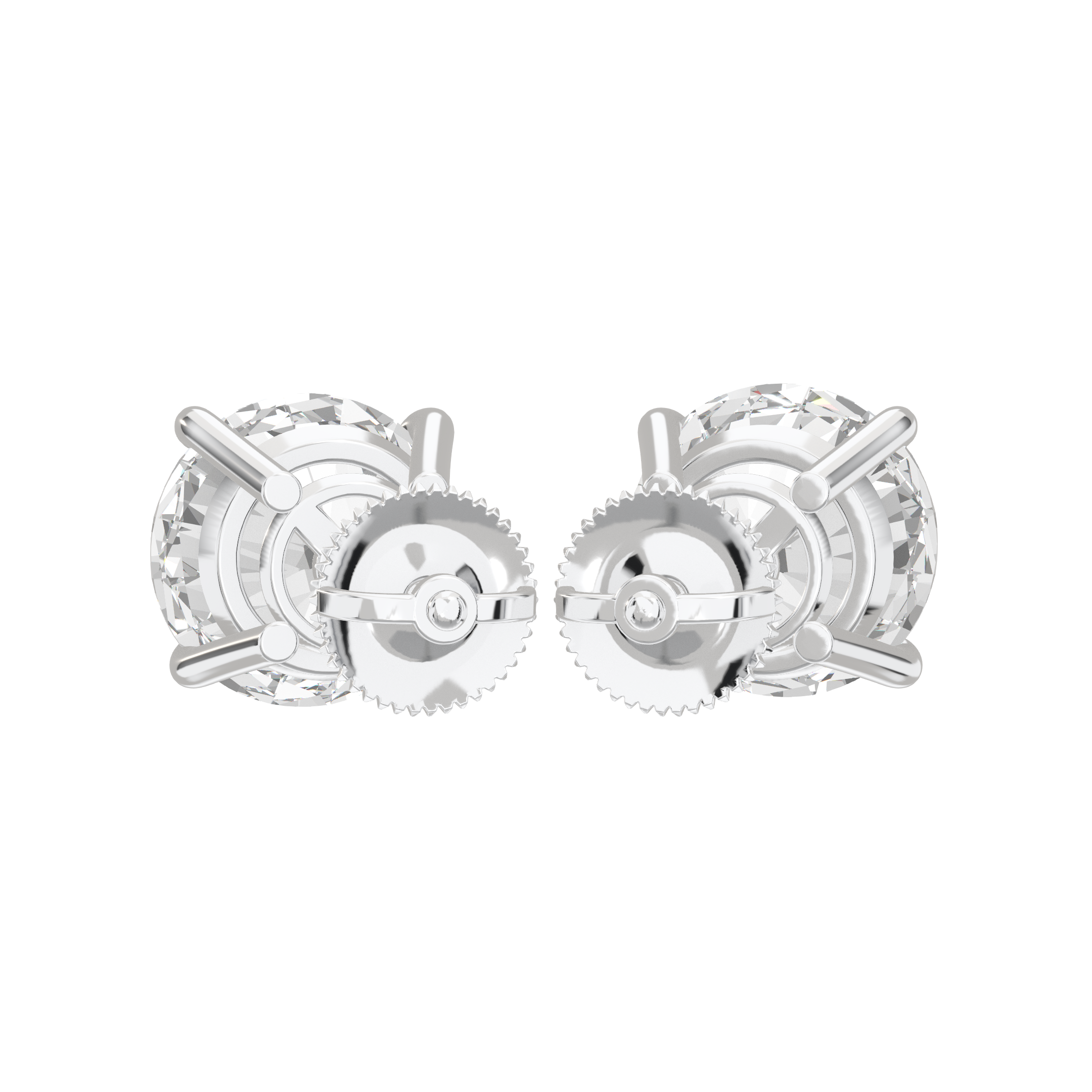 Eve Round Brilliant Four-Prong Basket Stud 3 ct