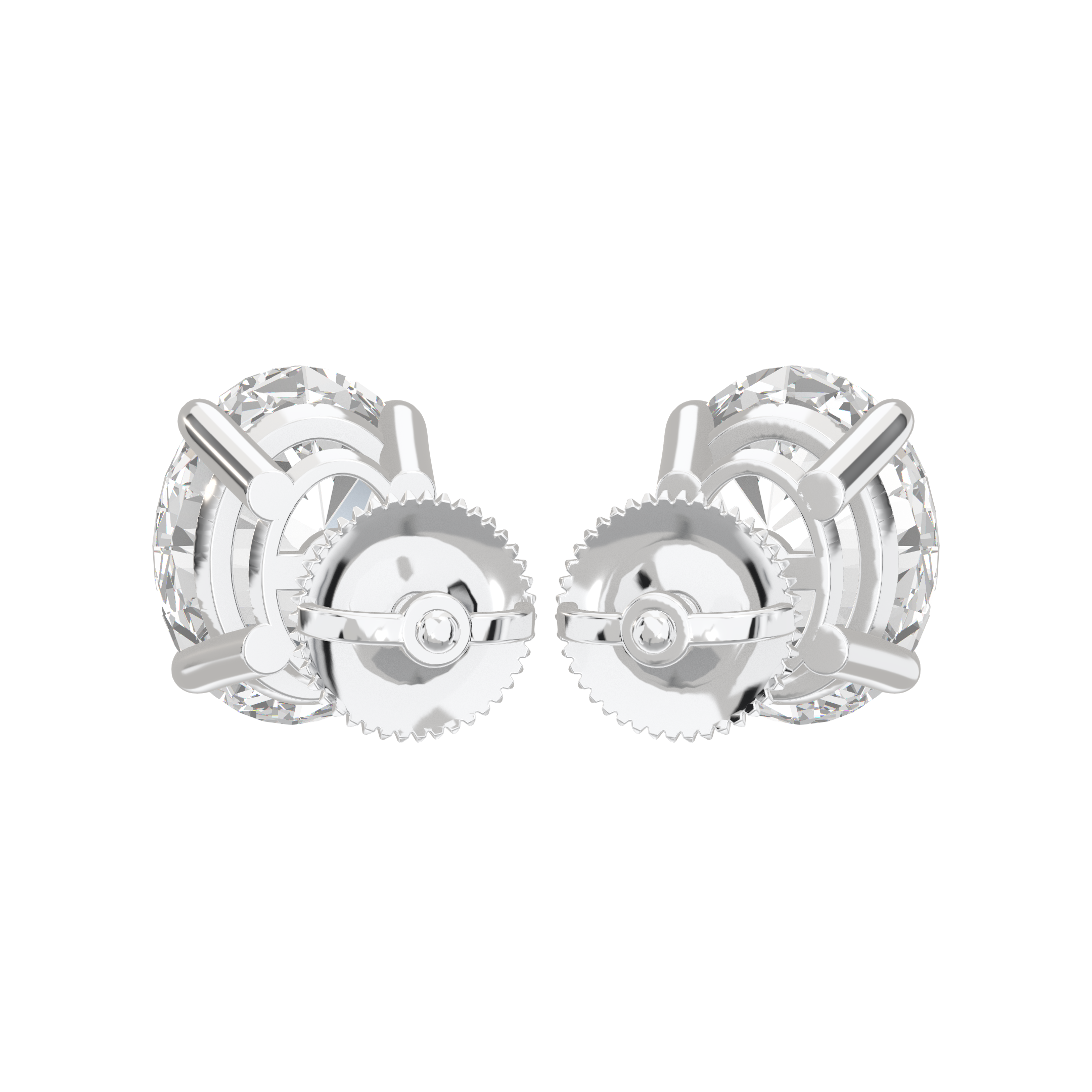 Eve Oval Radiant Four-Prong Basket Stud 3 ct