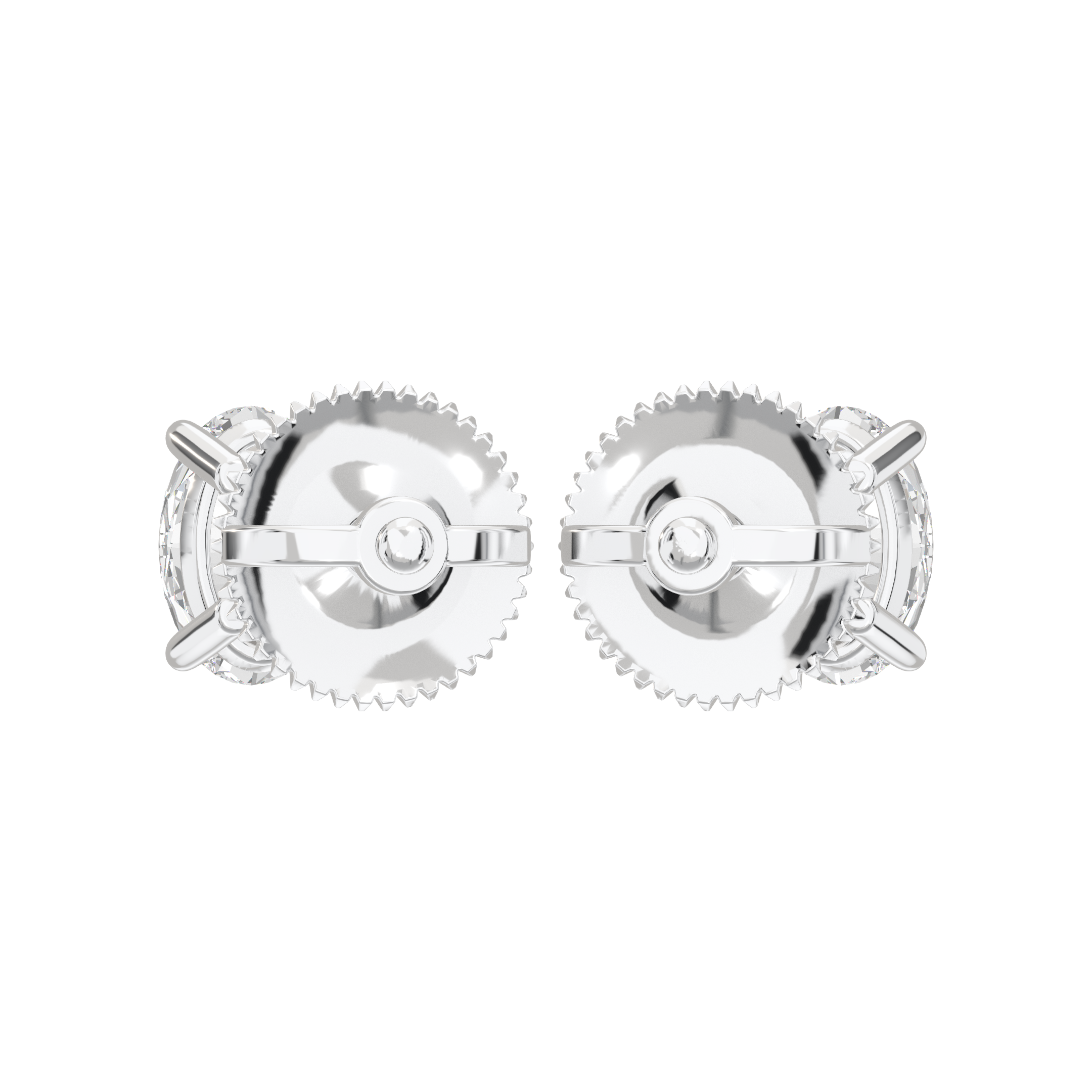 Eve Oval Radiant Four-Prong Basket Stud 0.5 ct