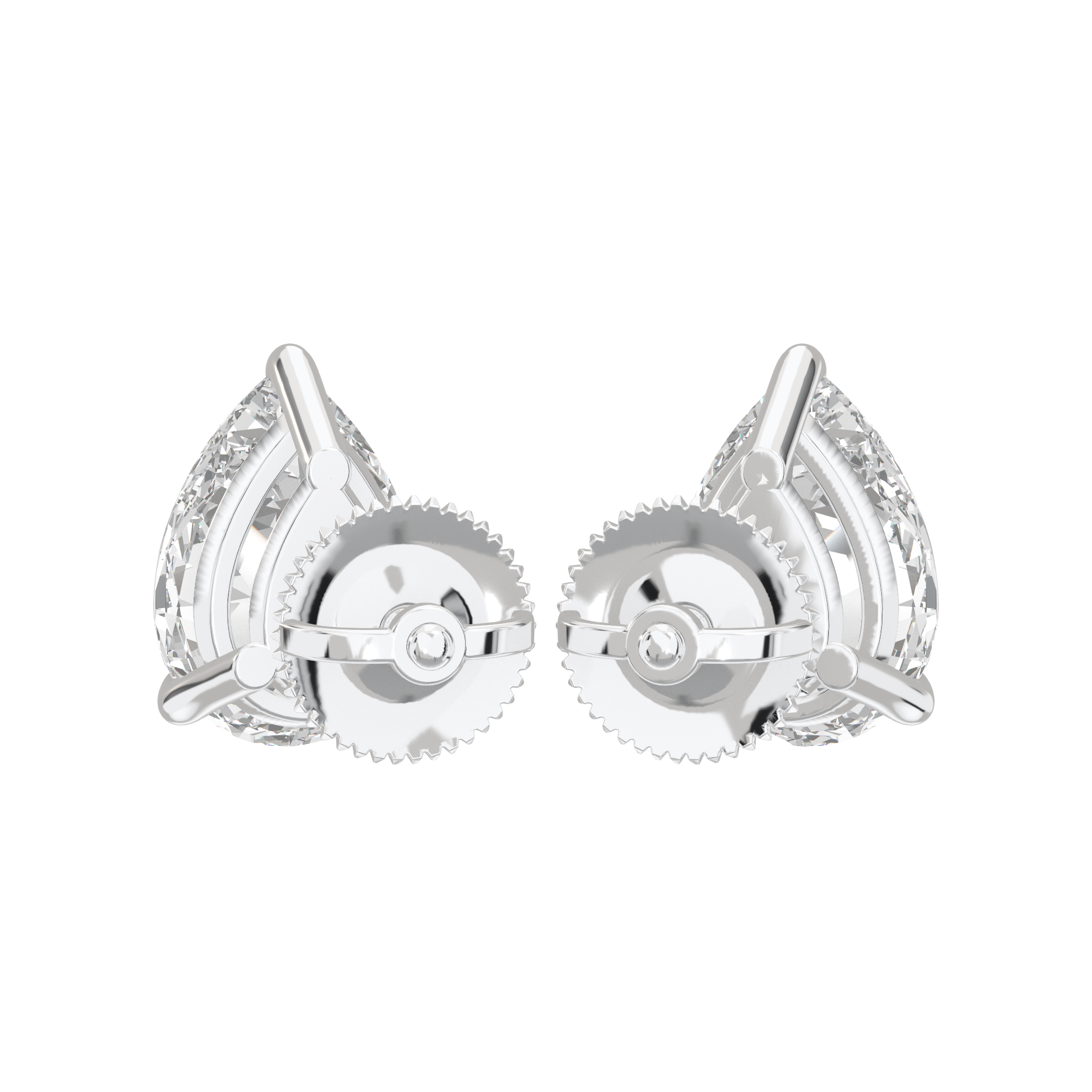 Eve Pear Radiant Three-Prong Martini Stud 2 ct