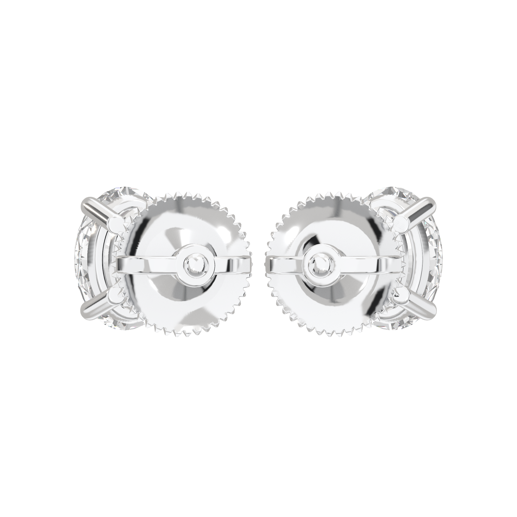 Eve Oval Radiant Four-Prong Basket Stud 1 ct