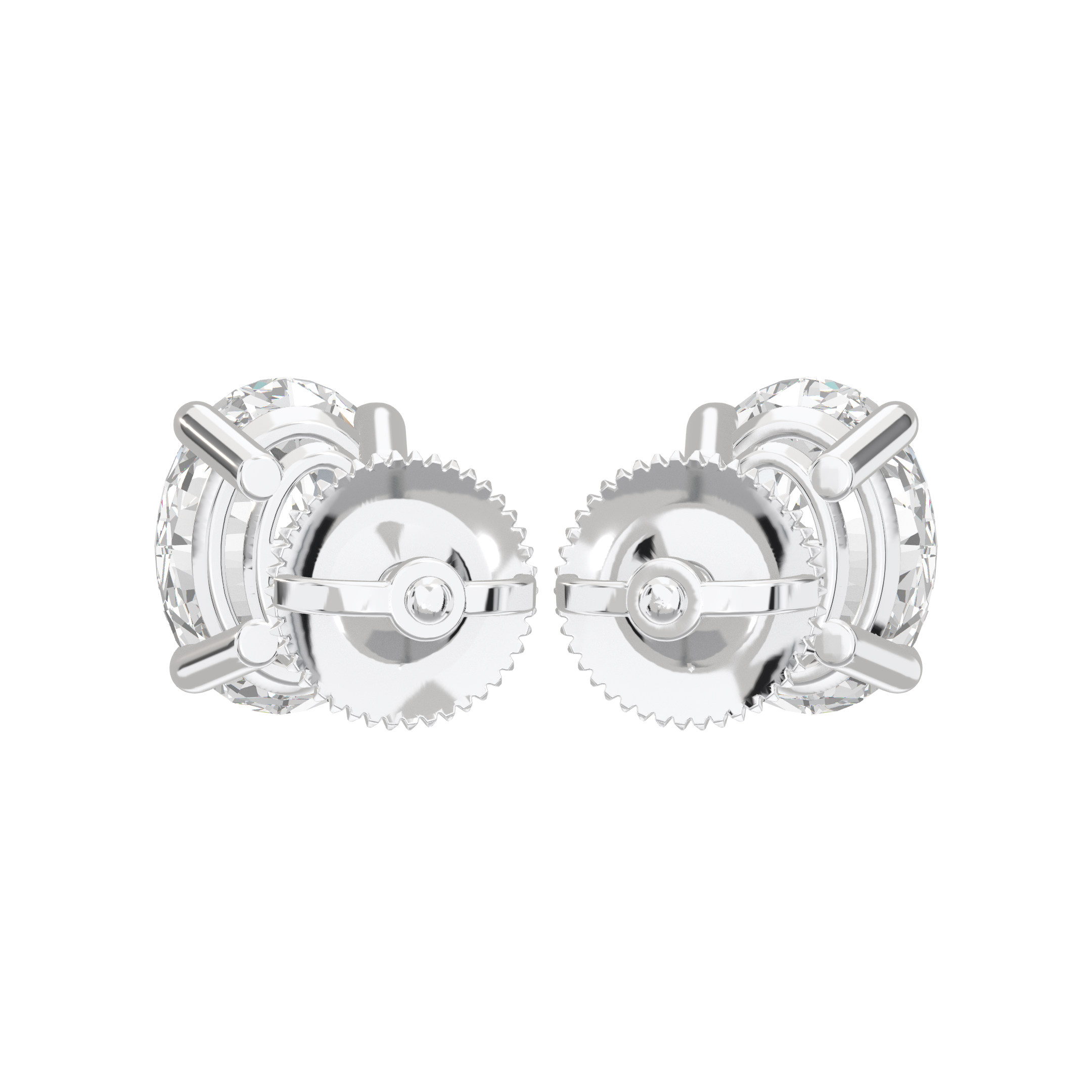Eve Oval Radiant Four-Prong Basket Stud 2 ct