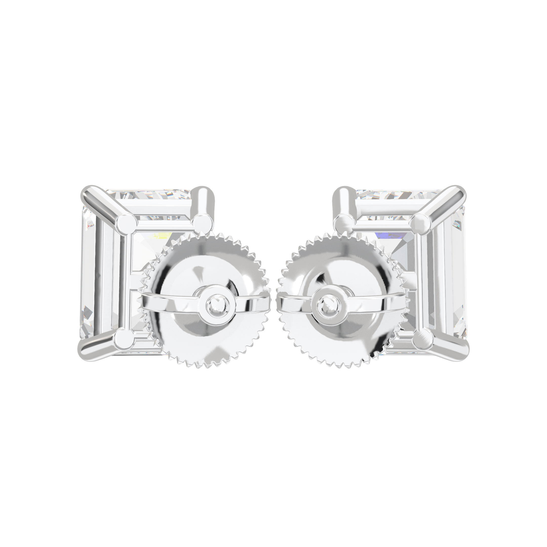 Eve Emerald Radiant Four-Prong Basket Stud 2 ct