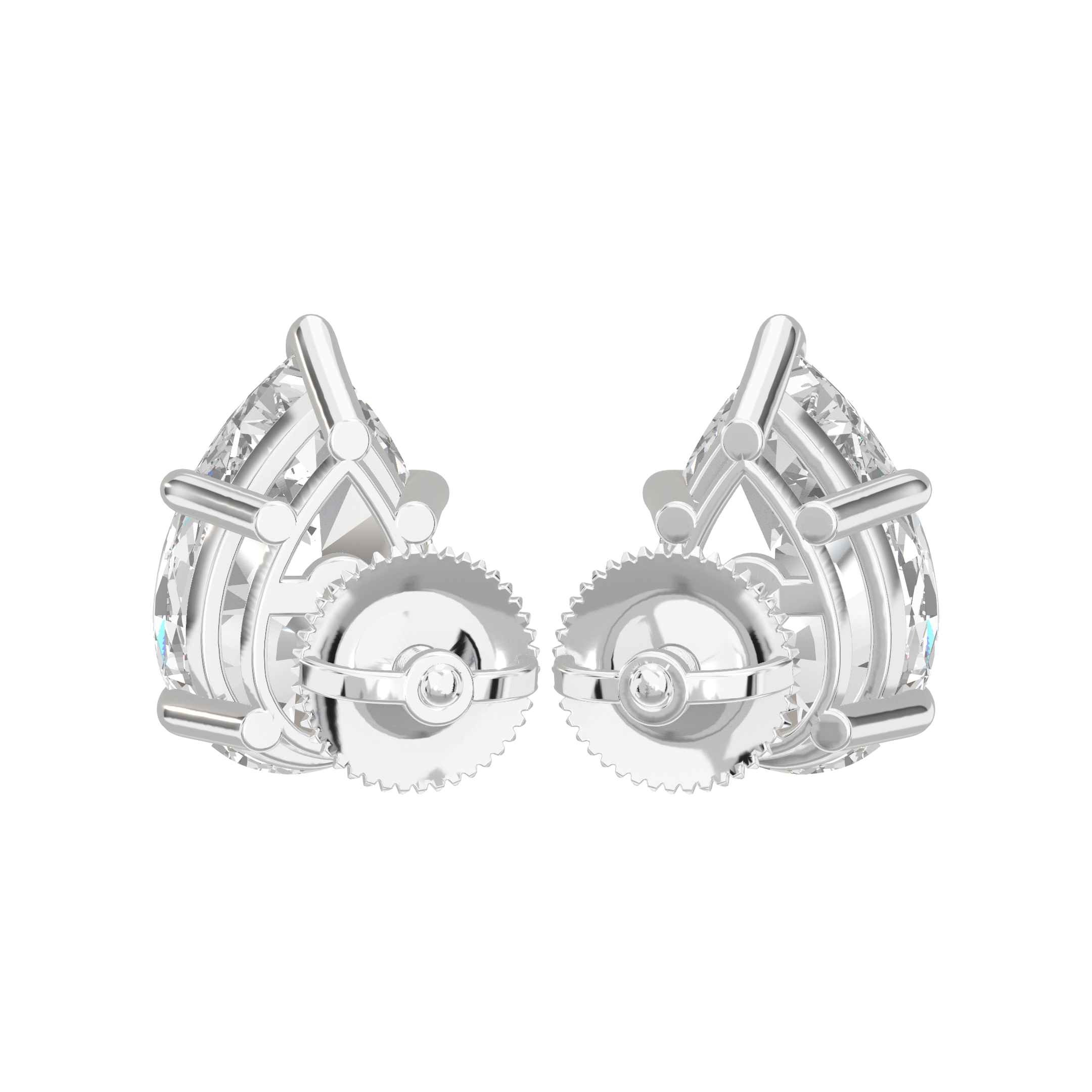 Eve Pear Radiant Three-Prong Martini Stud 3 ct