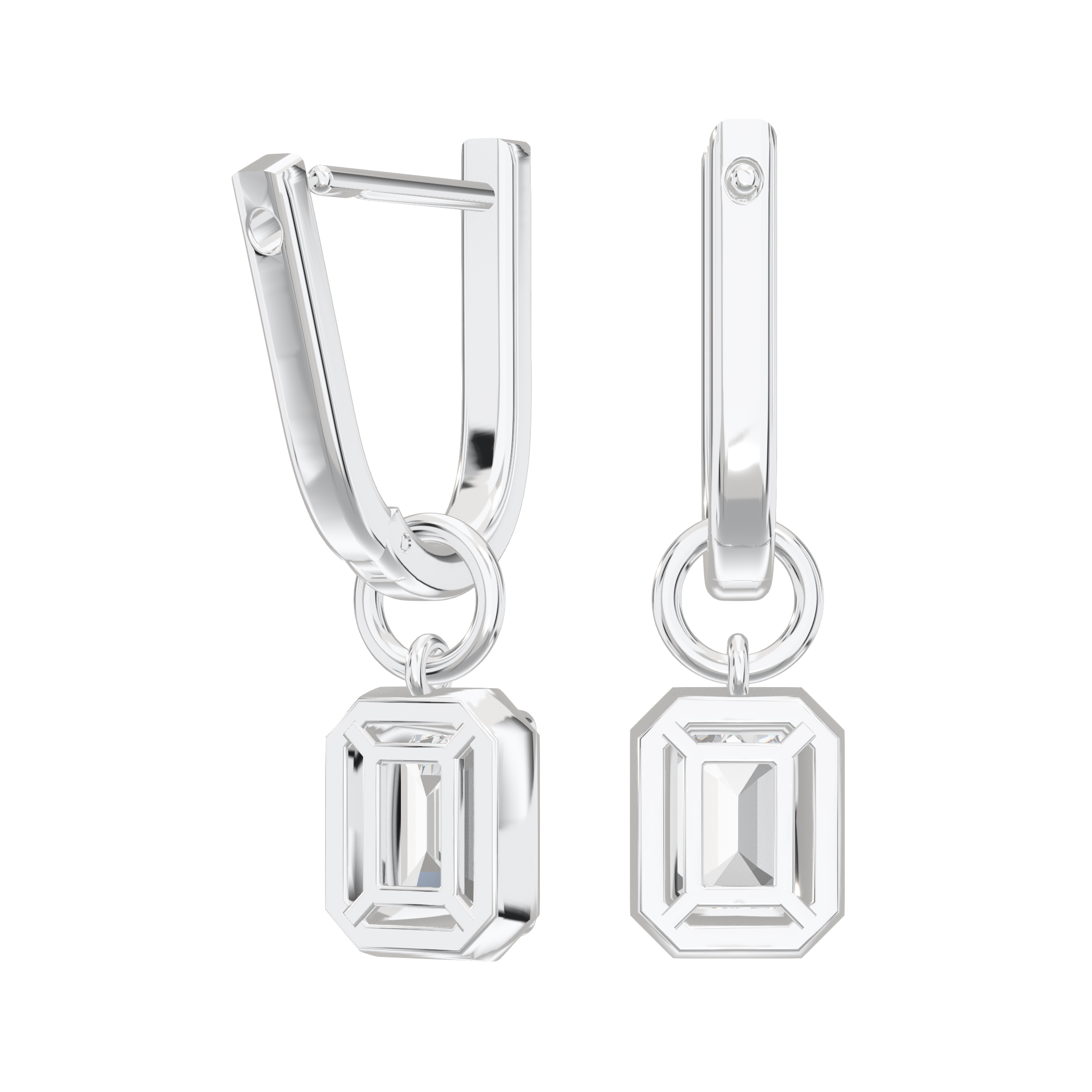 Aria Drop and Emerald Cut Hoop Earrings