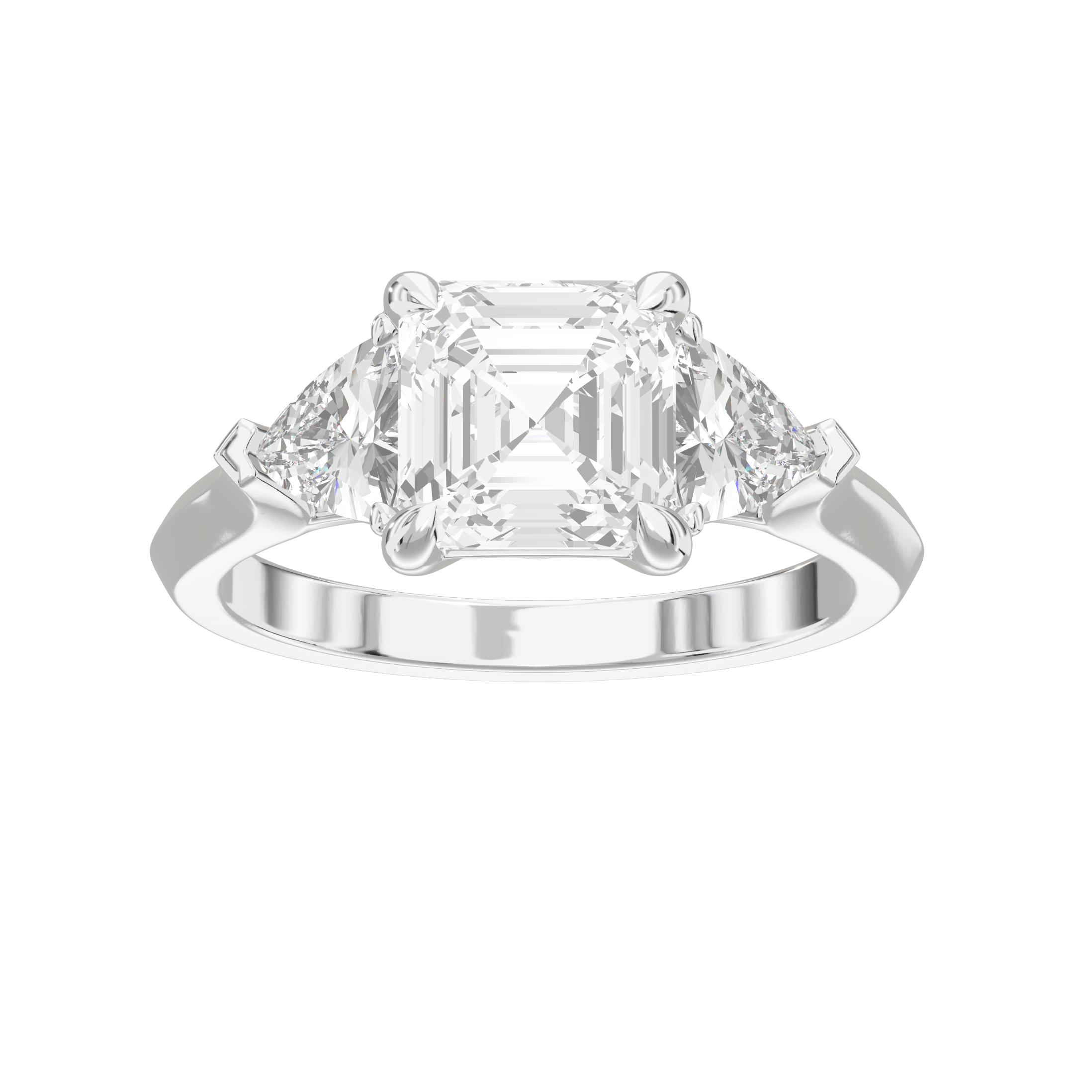 Eve Asscher Claw Prong Three-Stone Ring