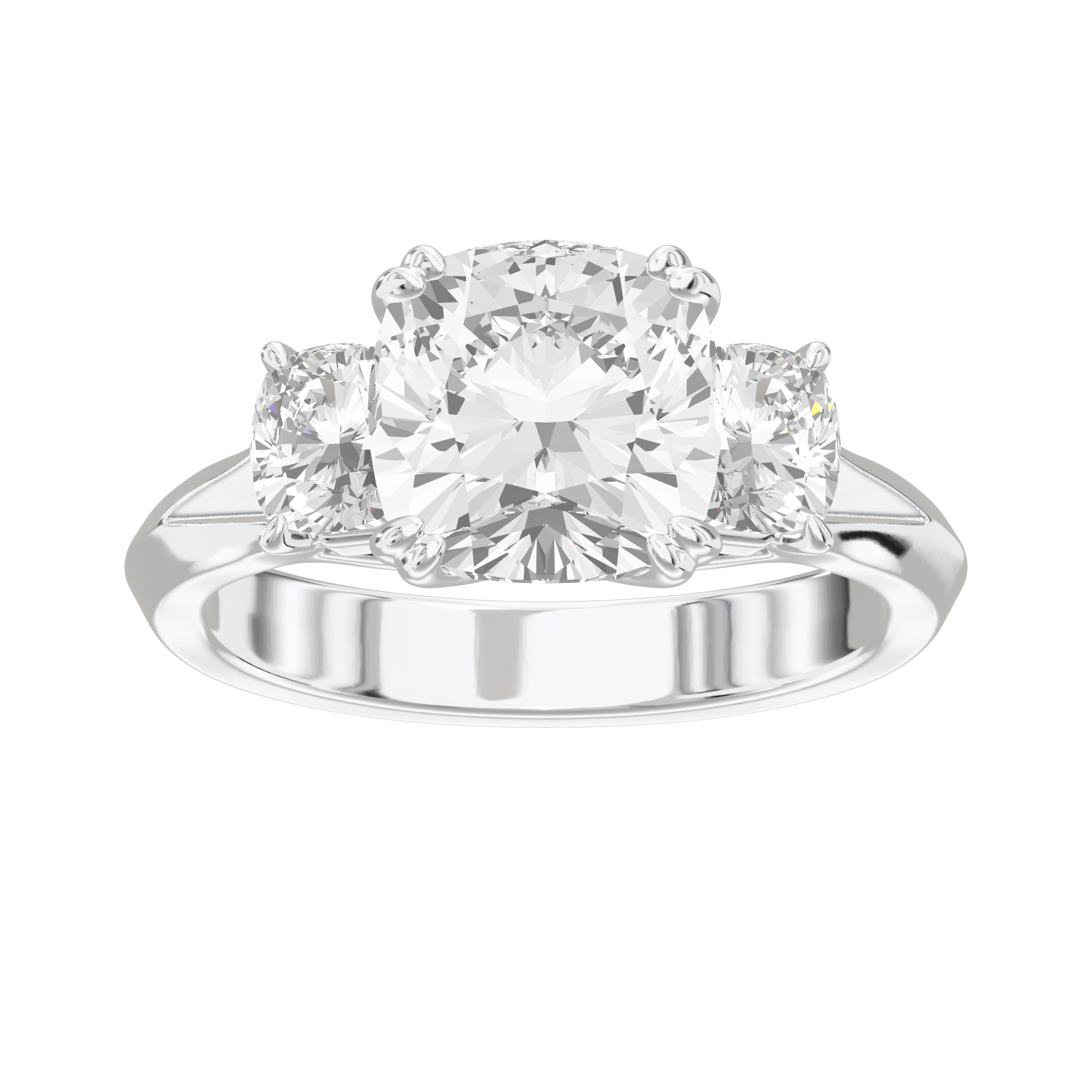 Eve Cushion Three Stone Classic Engagement Ring