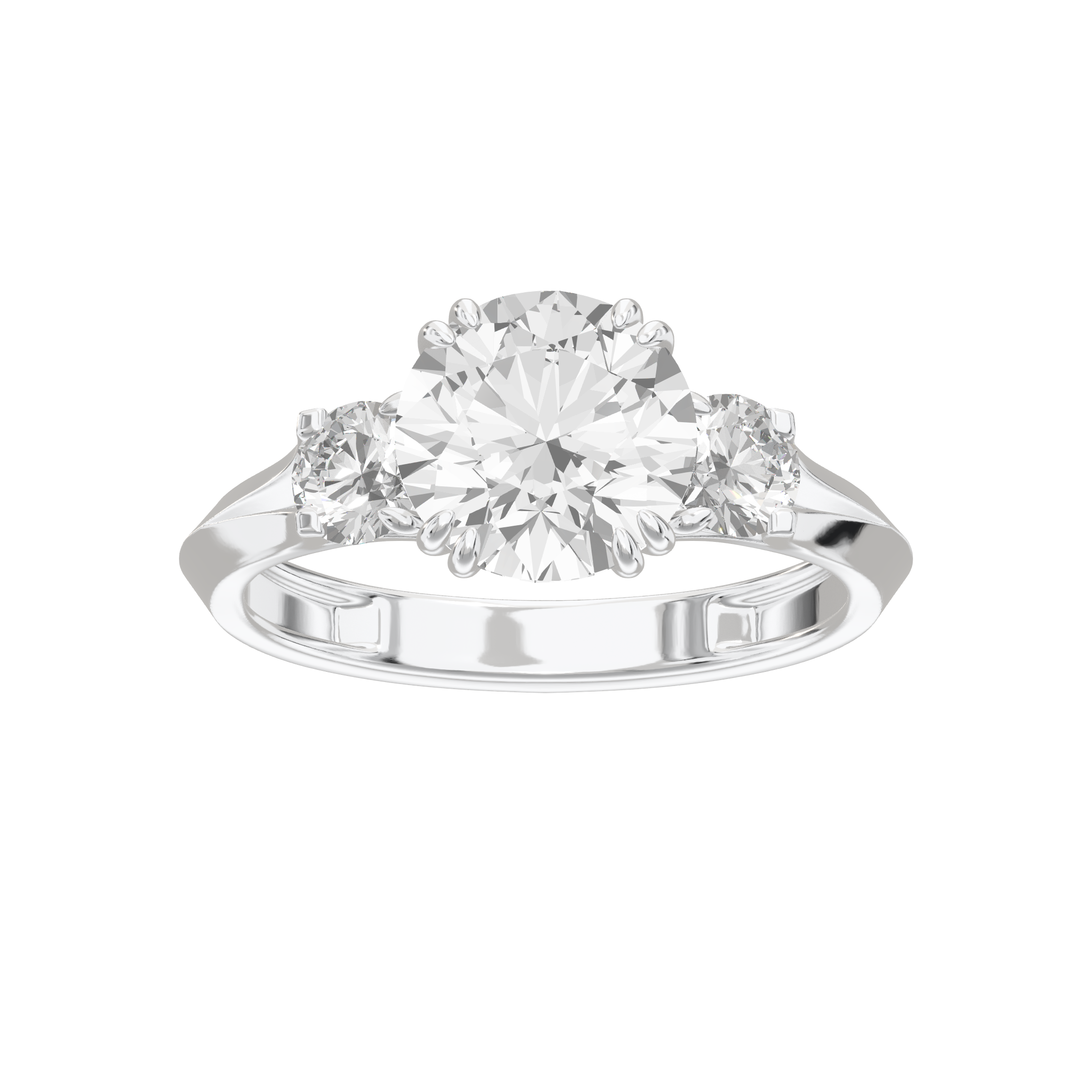 Eve Round Brilliant Three Stone Classic Engagement Ring