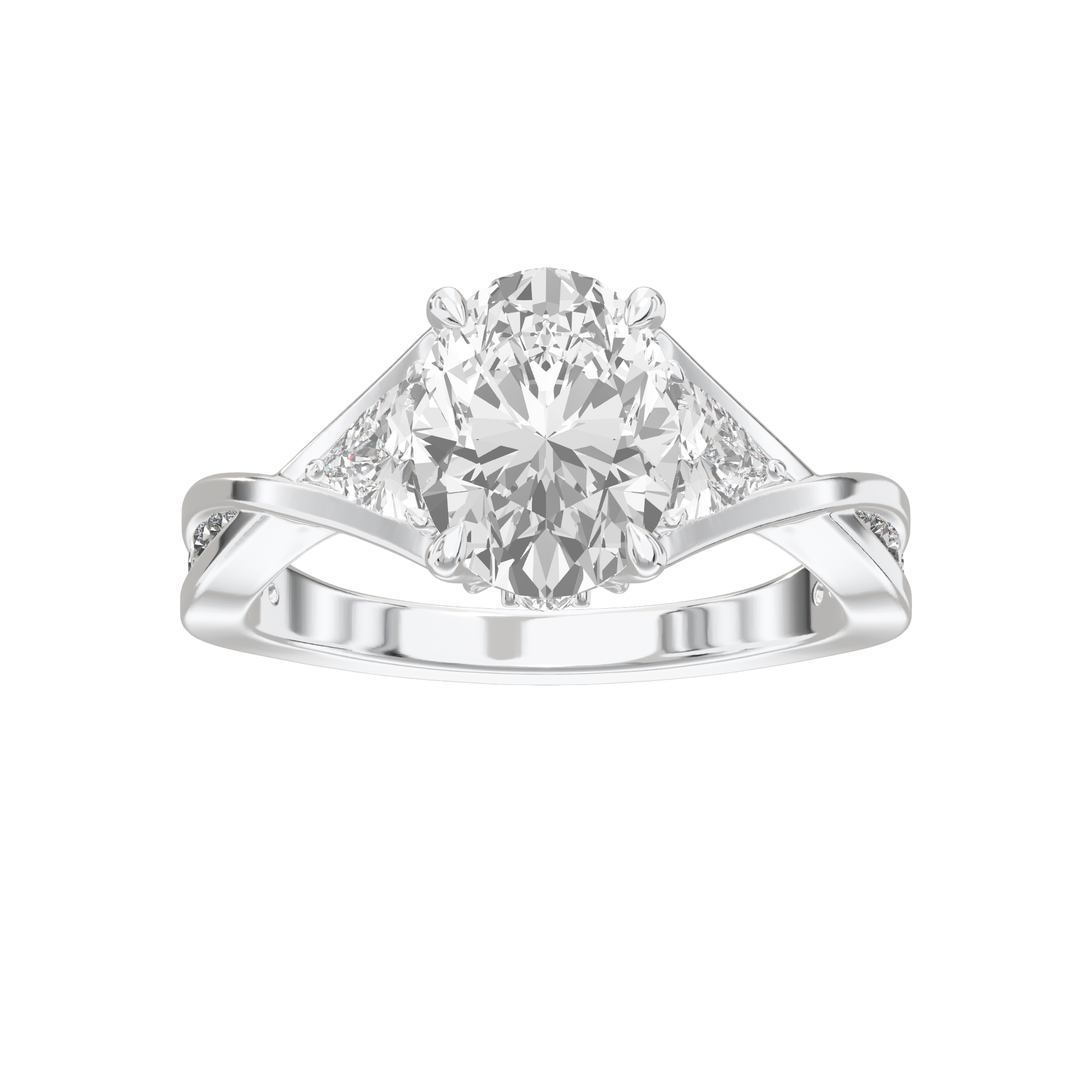 Eve Oval Three-Stone Ring