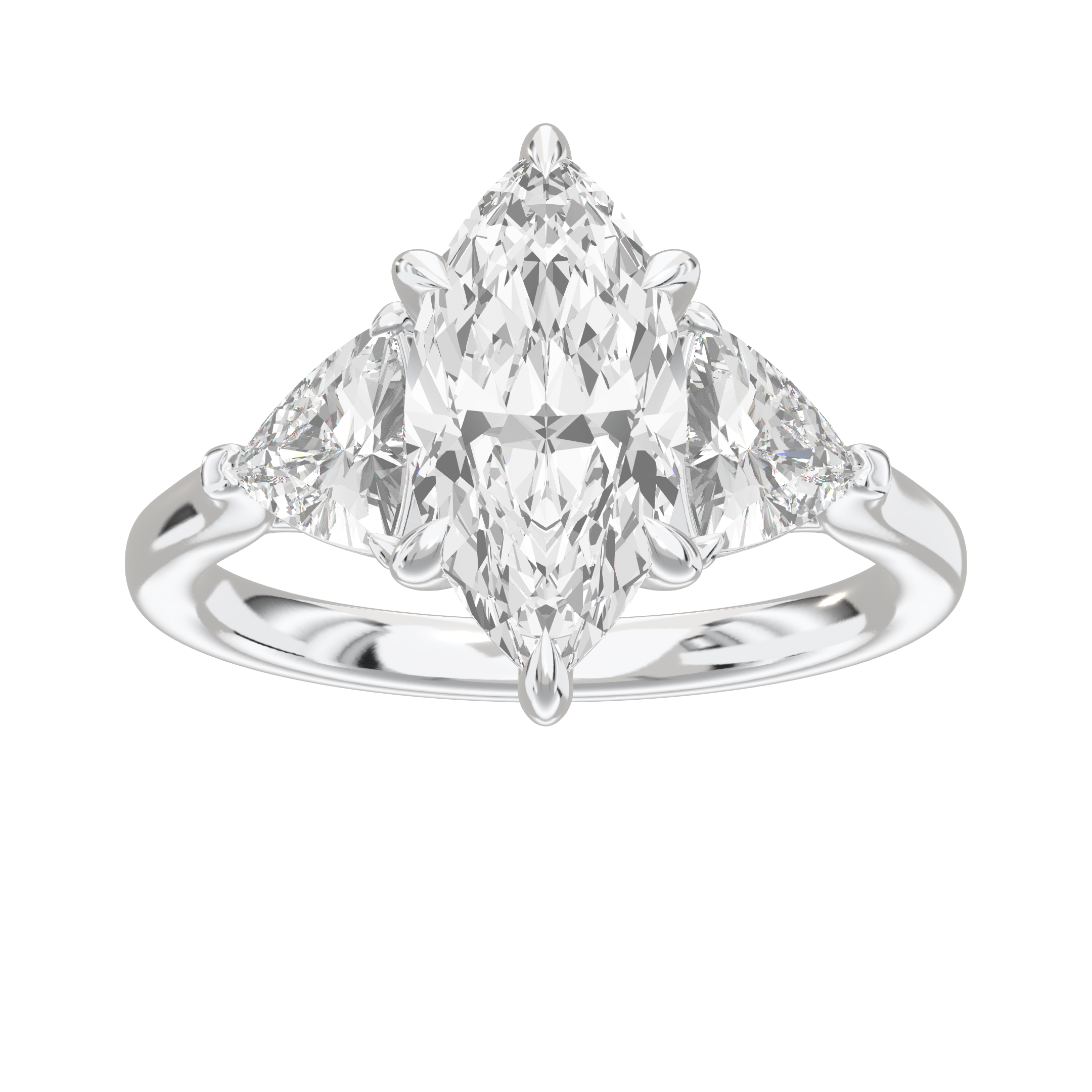 Eve Marquise Claw Prong Three-Stone Ring