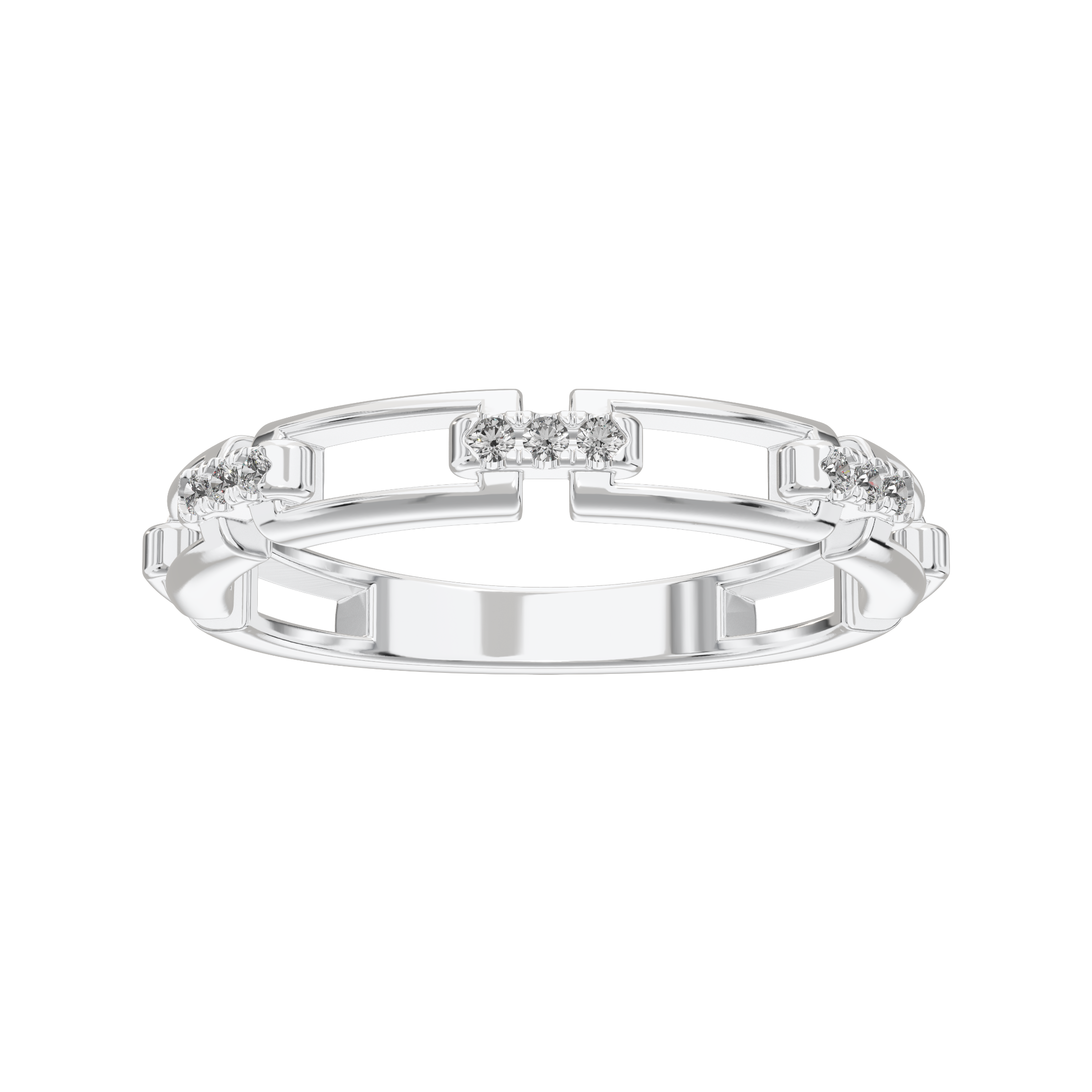 Eve Rectangle Chain Stacking Ring