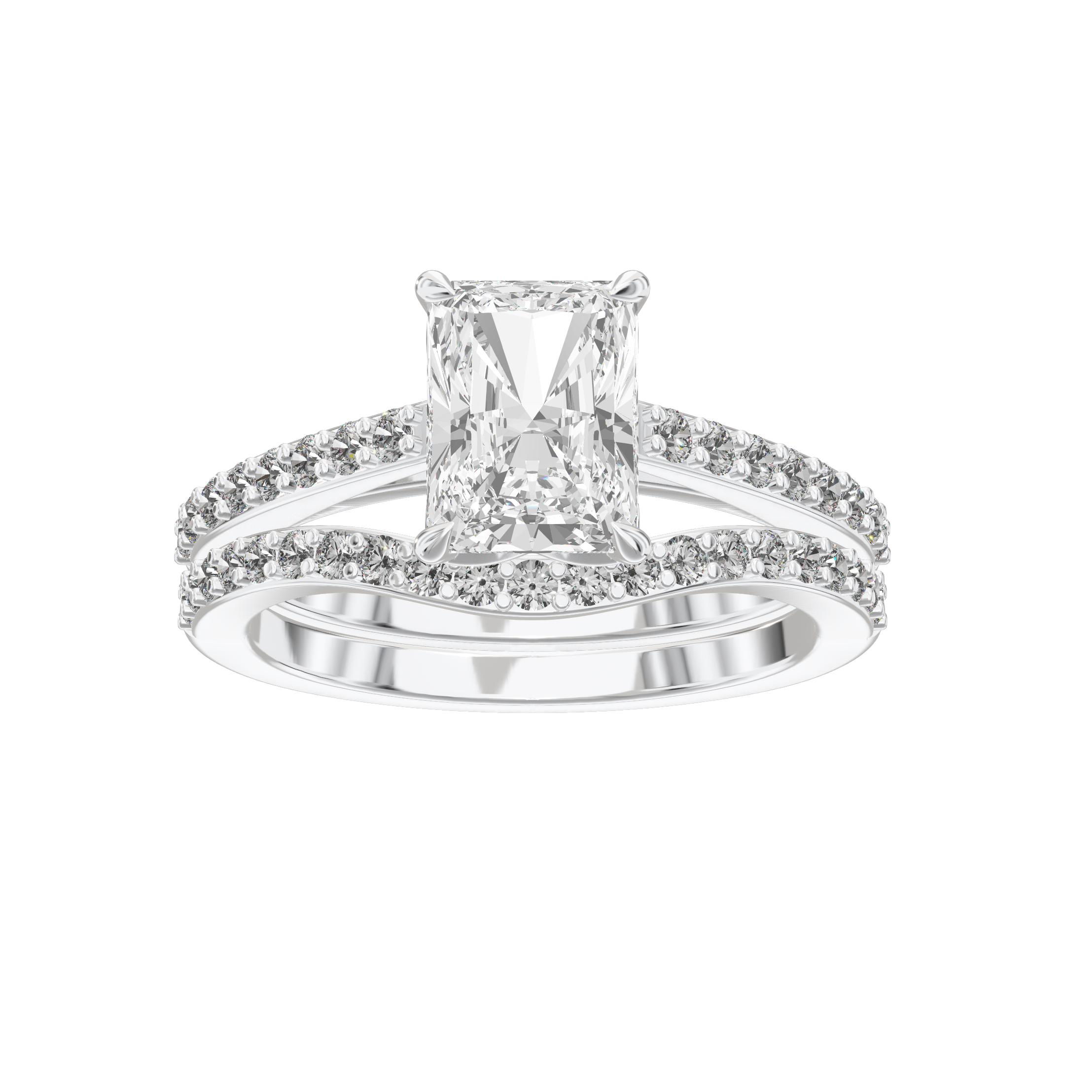 Eve Radiant Sleek Stylish Side-Stone Bridal Set