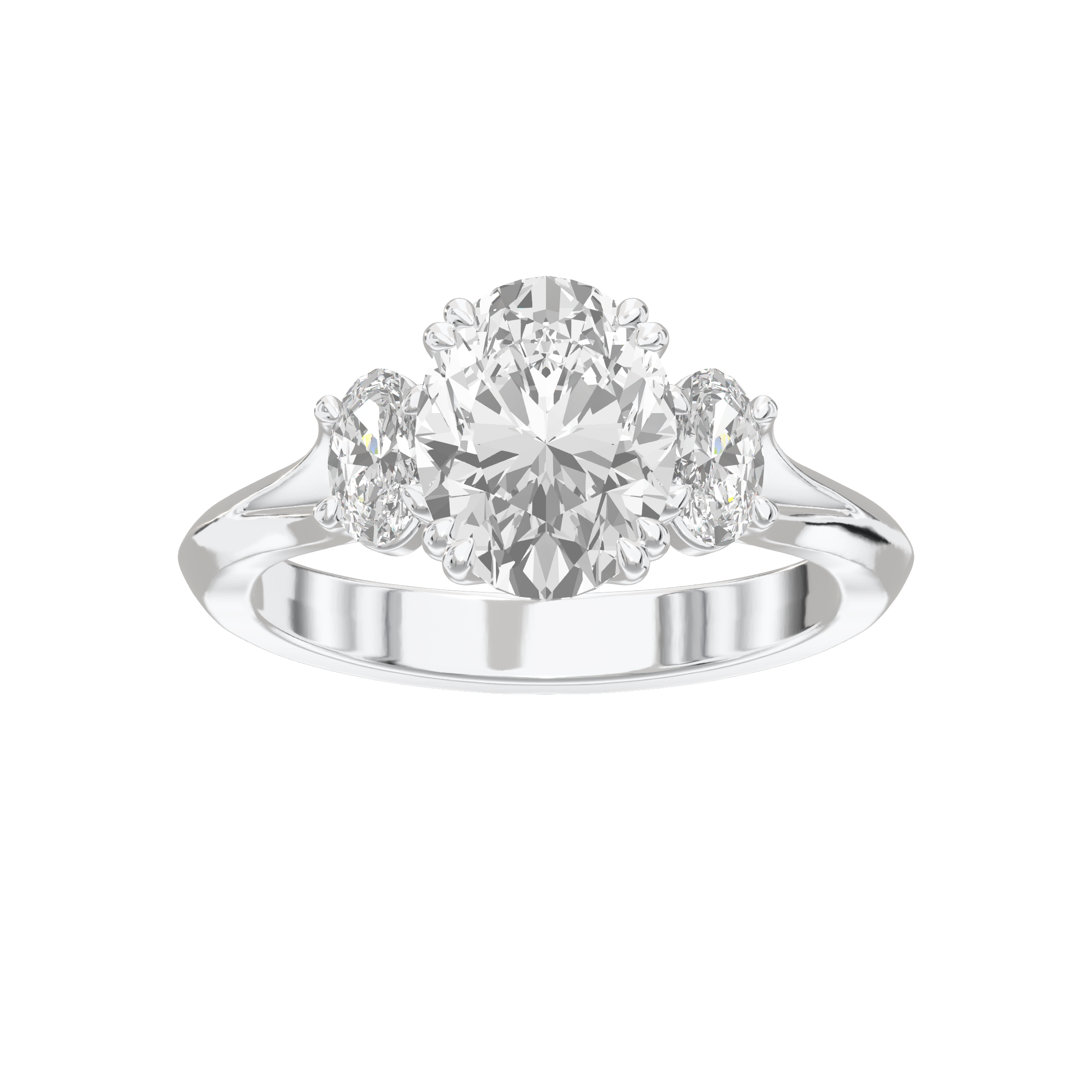 Eve Oval Three Stone Classic Engagement Ring
