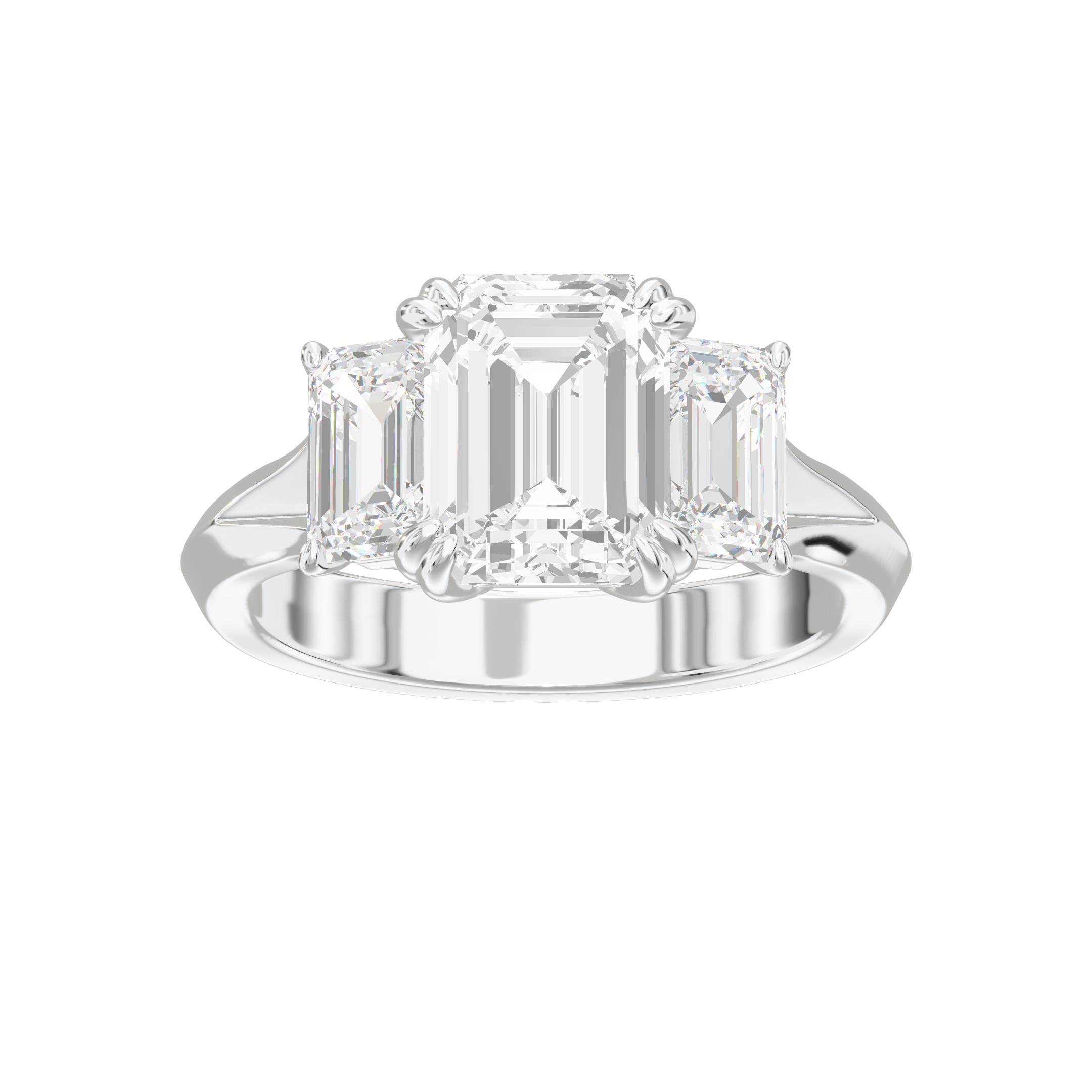 Eve Radiant Three Stone Classic Engagement Ring