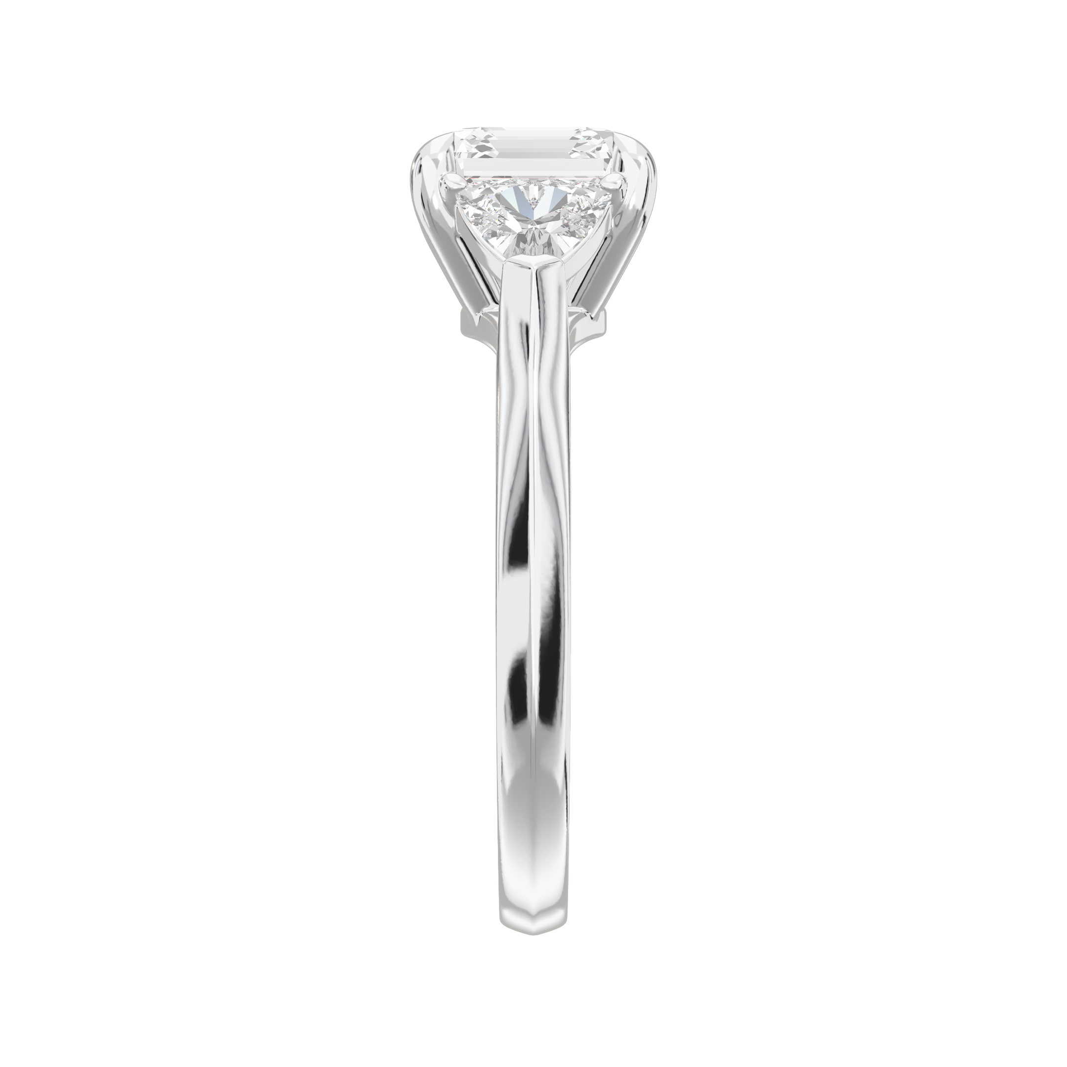 Eve Asscher Claw Prong Three-Stone Ring