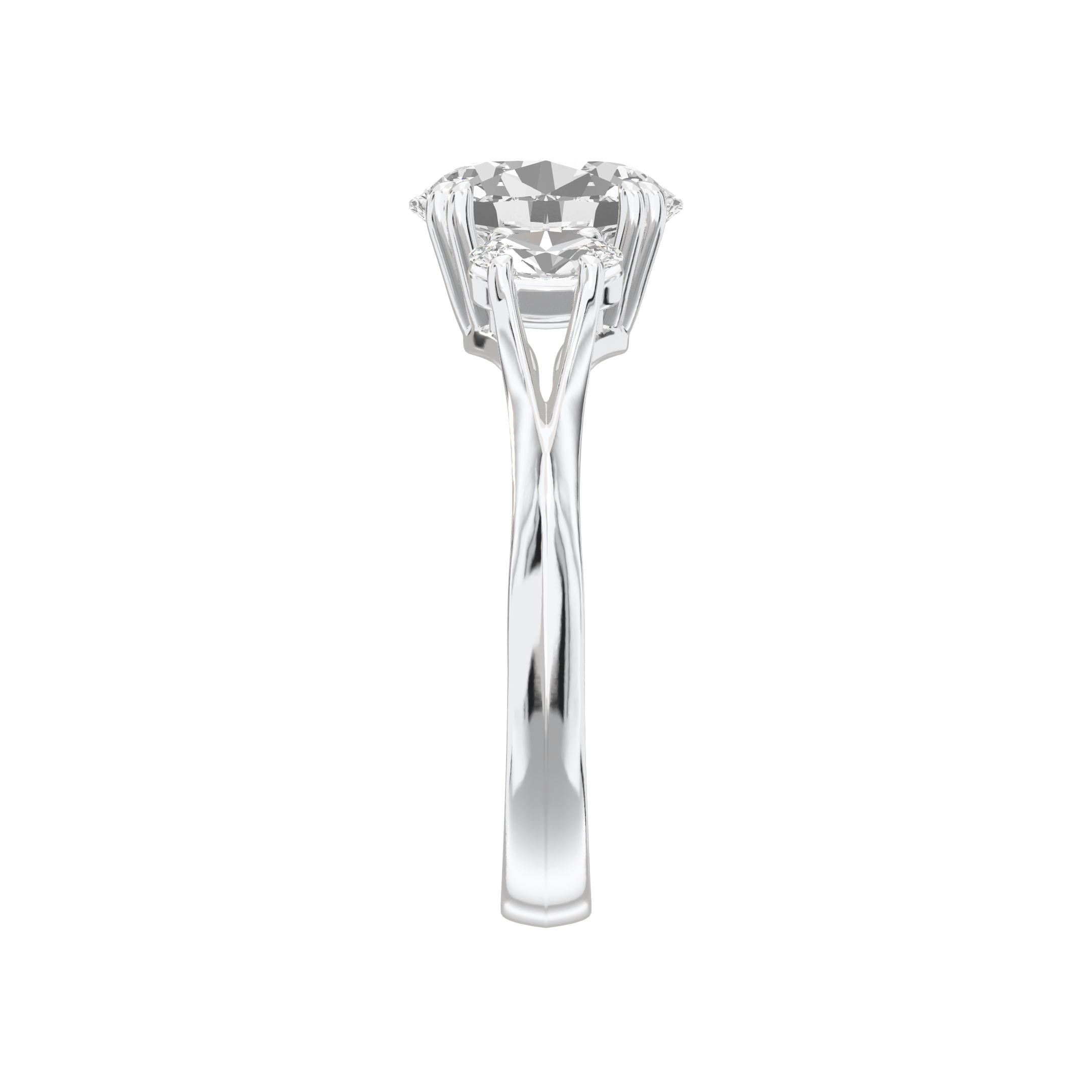Eve Oval Three Stone Classic Engagement Ring