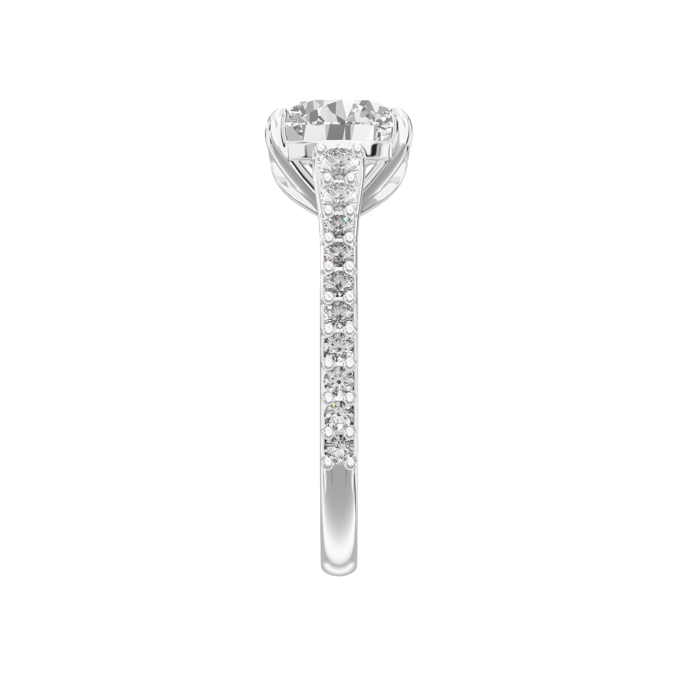 Eve Round Graduated Side-Stone Engagement Ring