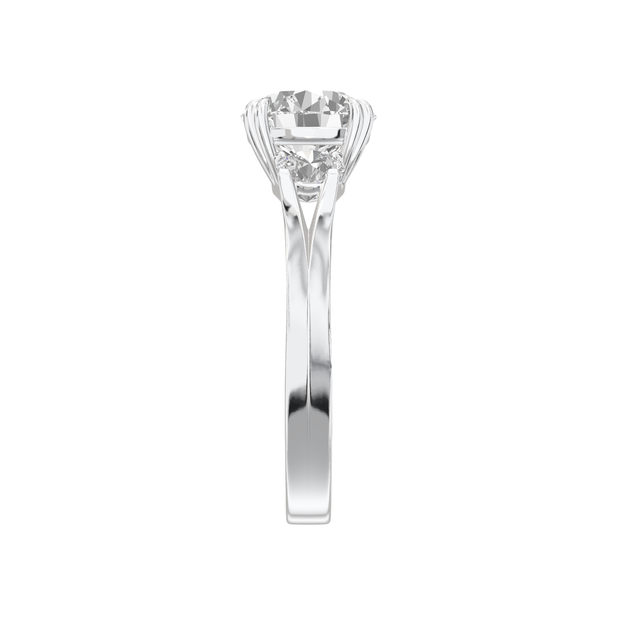 Eve Round Brilliant Three Stone Classic Engagement Ring