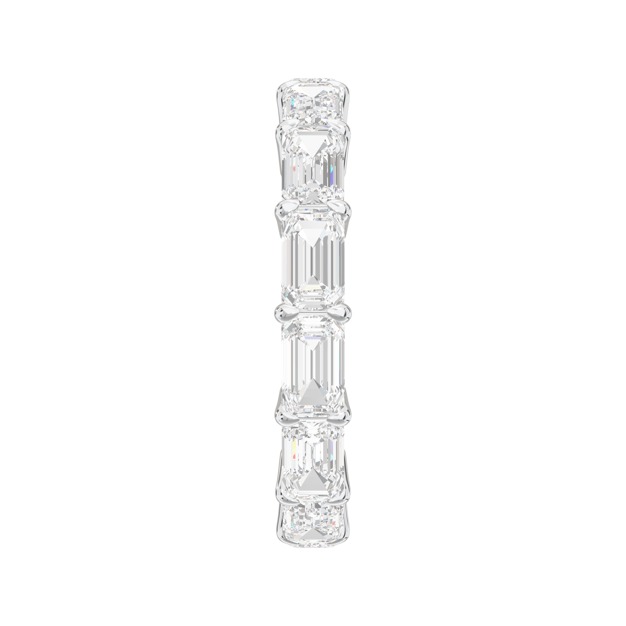 Eve Emerald East-West Basket Eternity Band