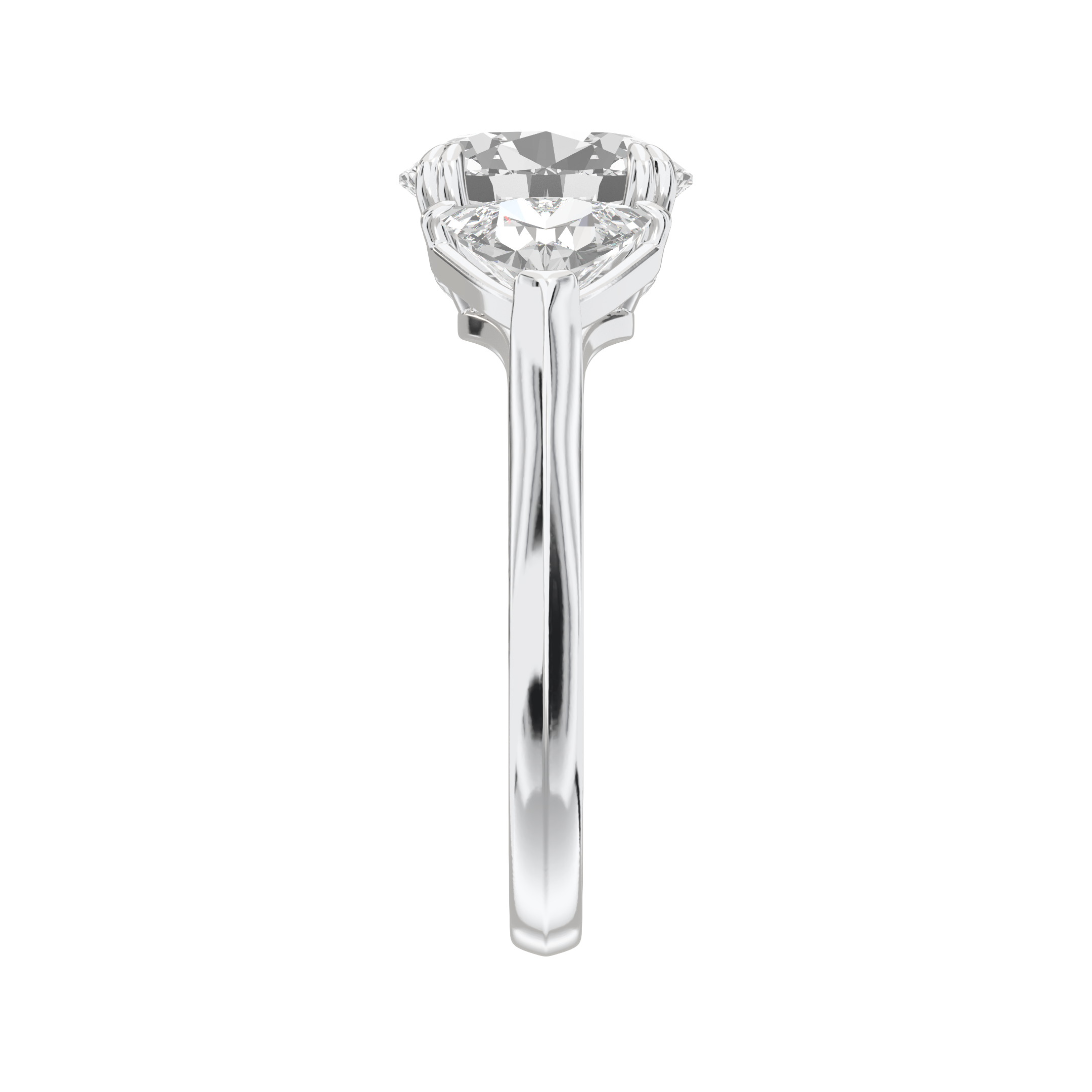 Eve Oval Claw Prong Three-Stone Ring