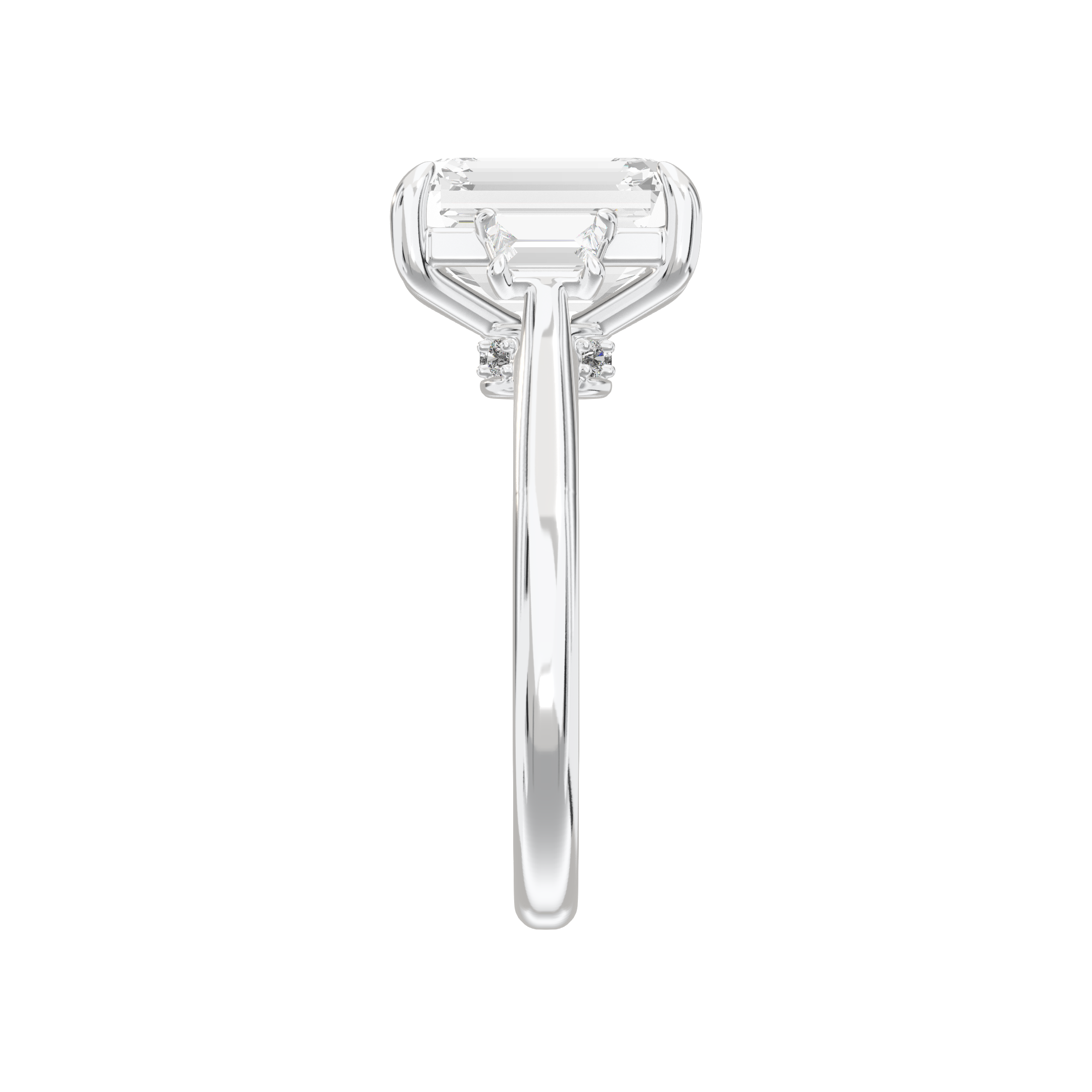 Eve Emerald Trapezoid Three-Stone Ring
