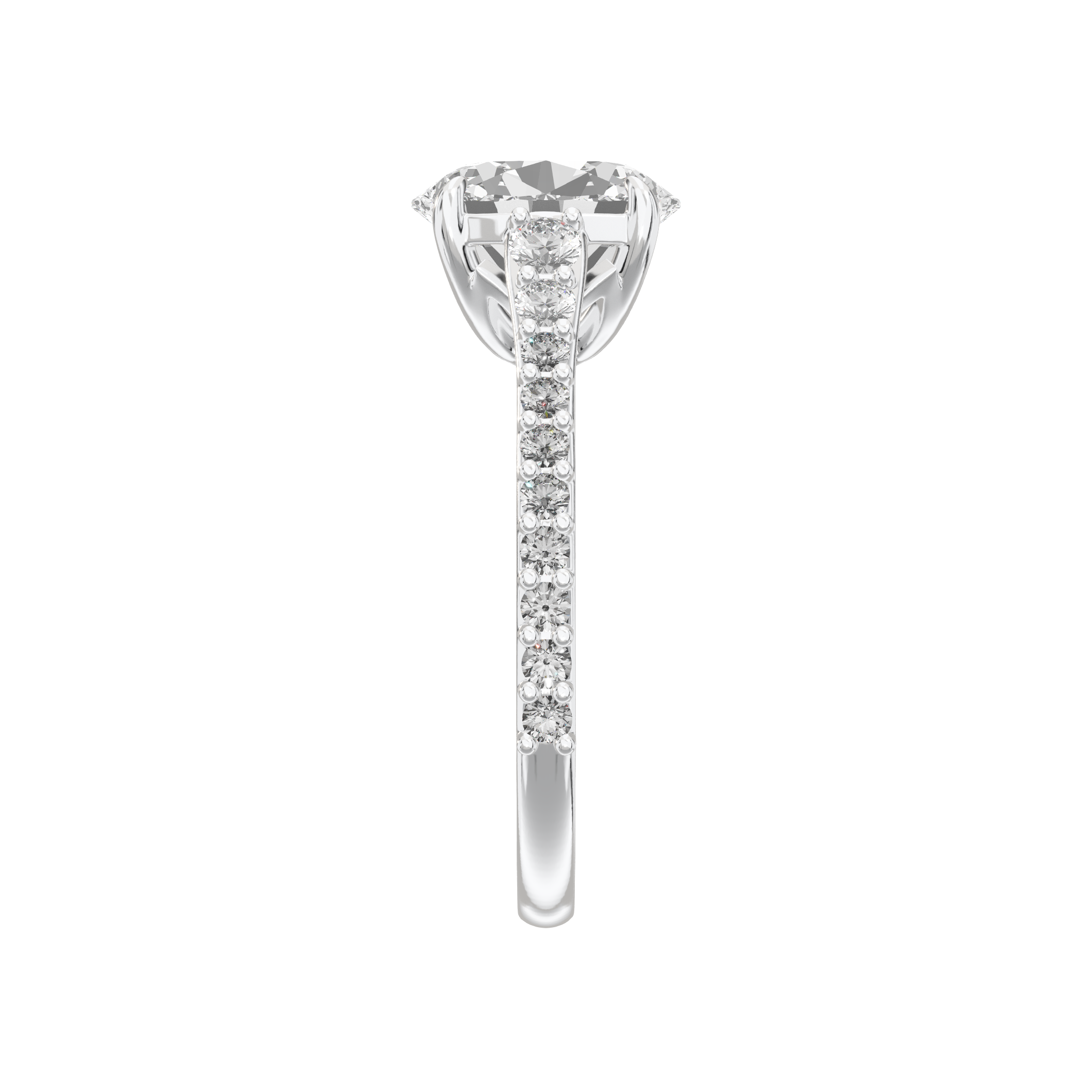 Eve Oval Graduated Side-Stone Engagement Ring