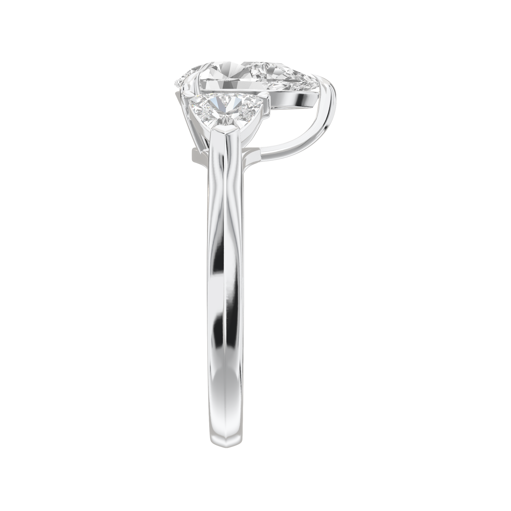 Eve Pear Claw Prong Three-Stone Ring