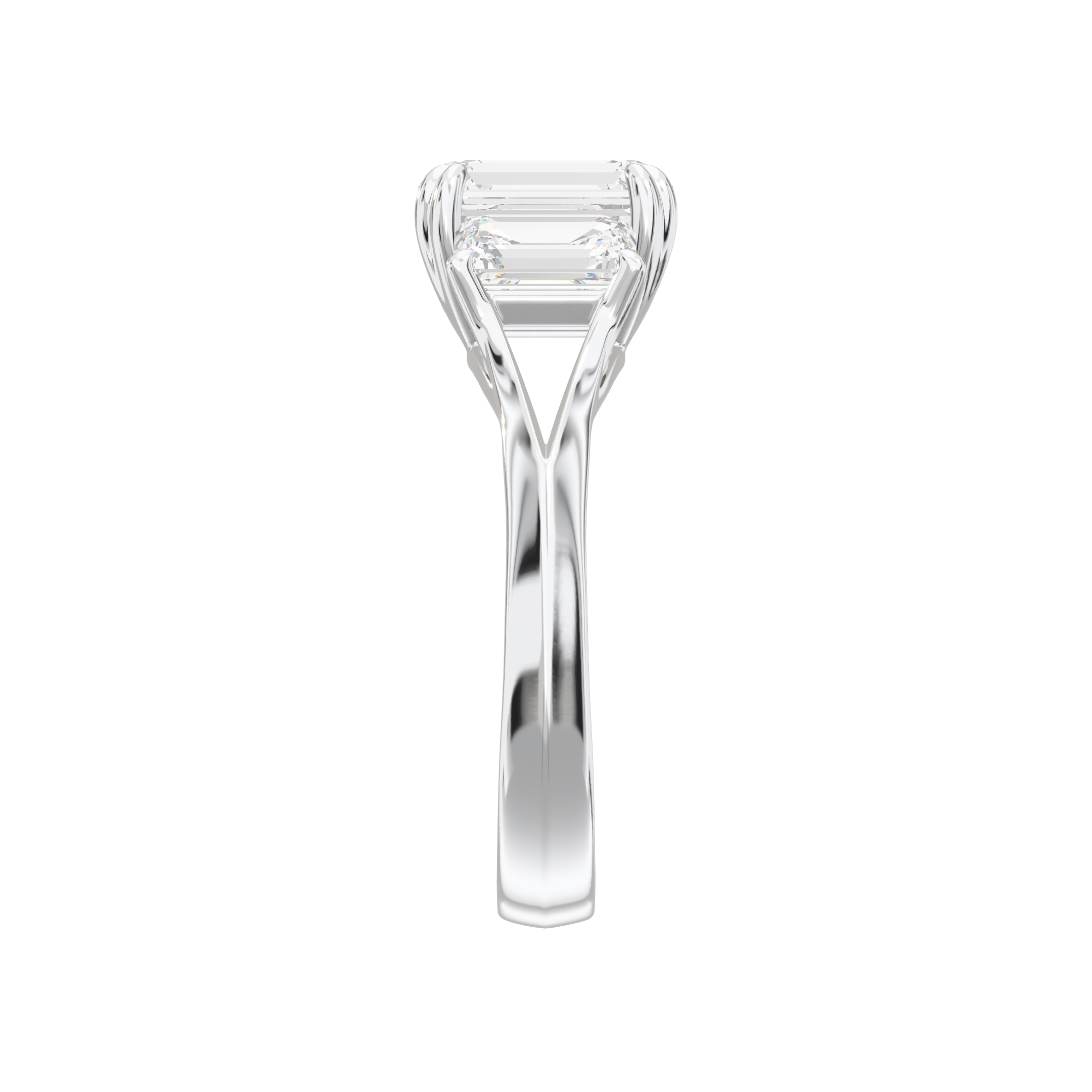 Eve Radiant Three Stone Classic Engagement Ring