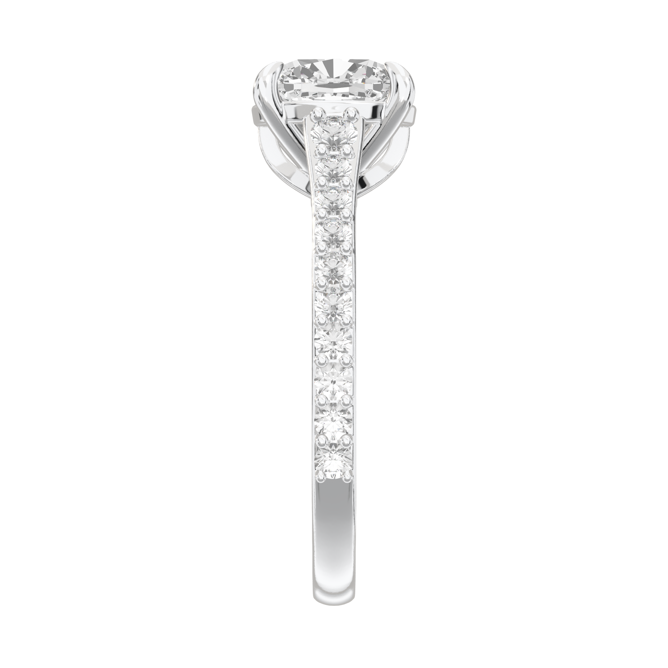 Eve Cushion Graduated Side-Stone Engagement Ring