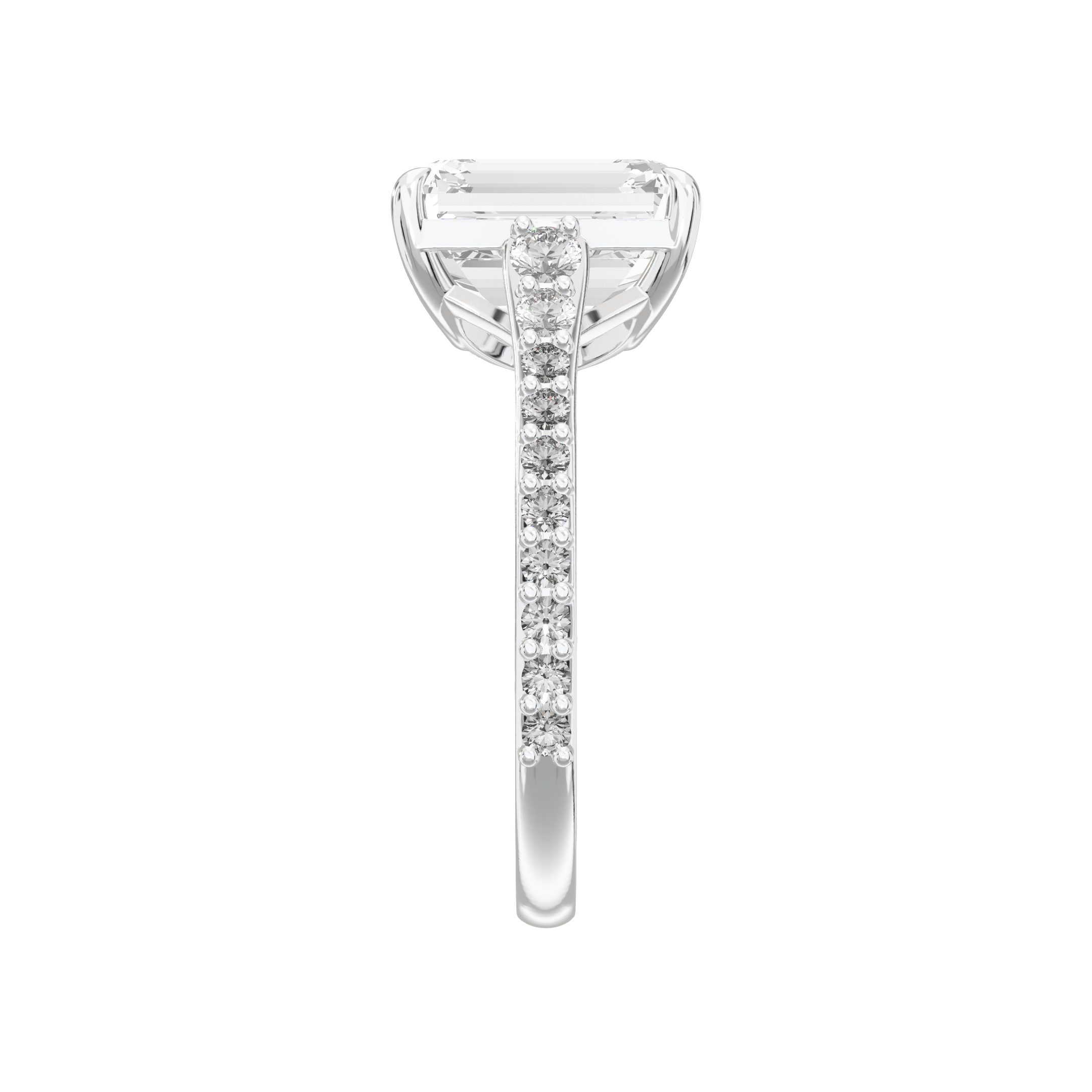 Eve Emerald Graduated Side-Stone Engagement Ring
