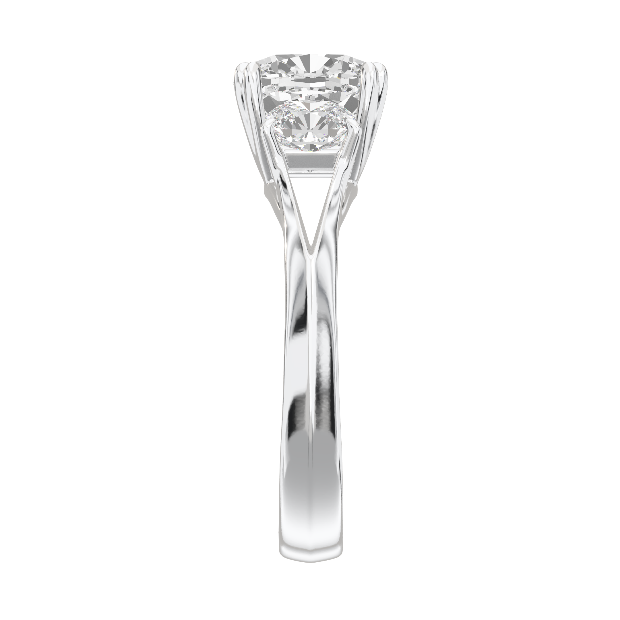 Eve Cushion Three Stone Classic Engagement Ring