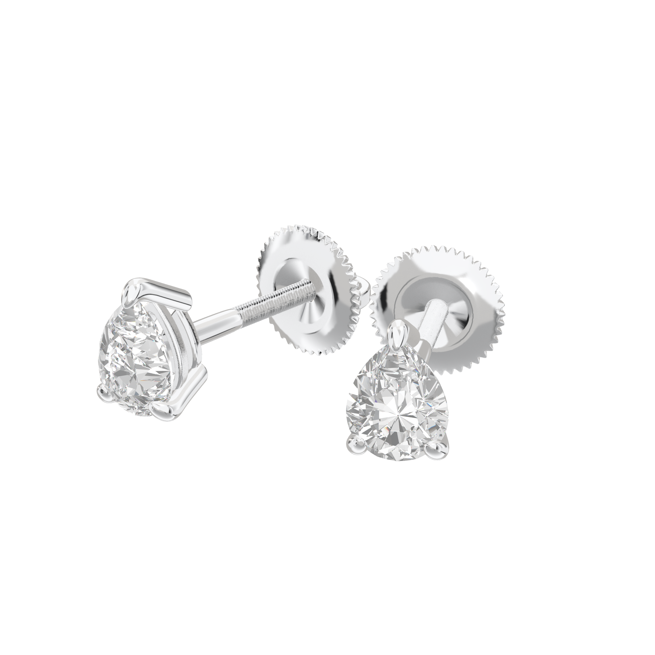 Eve Pear Radiant Three-Prong Martini Stud 0.5 ct