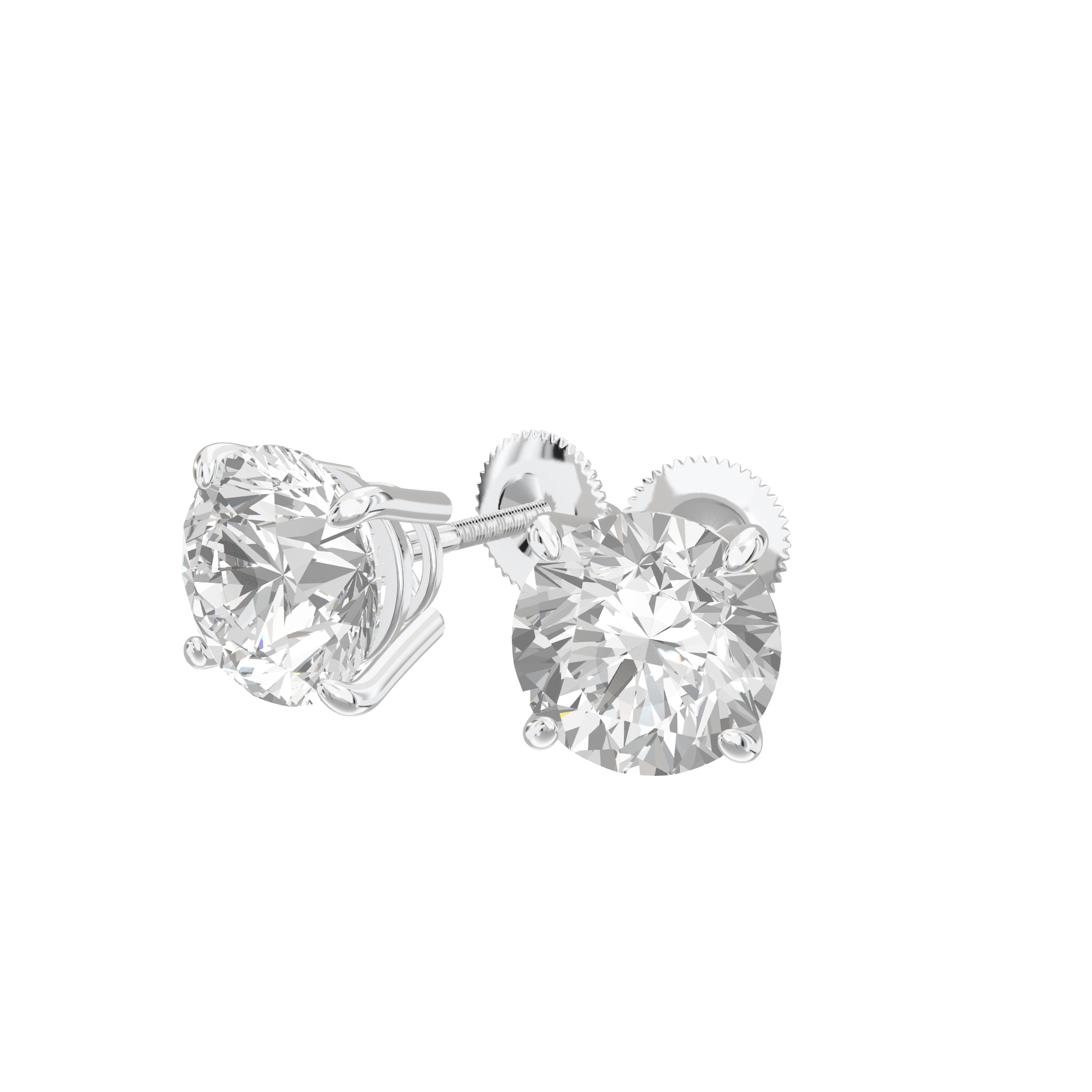 Eve Round Brilliant Four-Prong Basket Stud 3 ct
