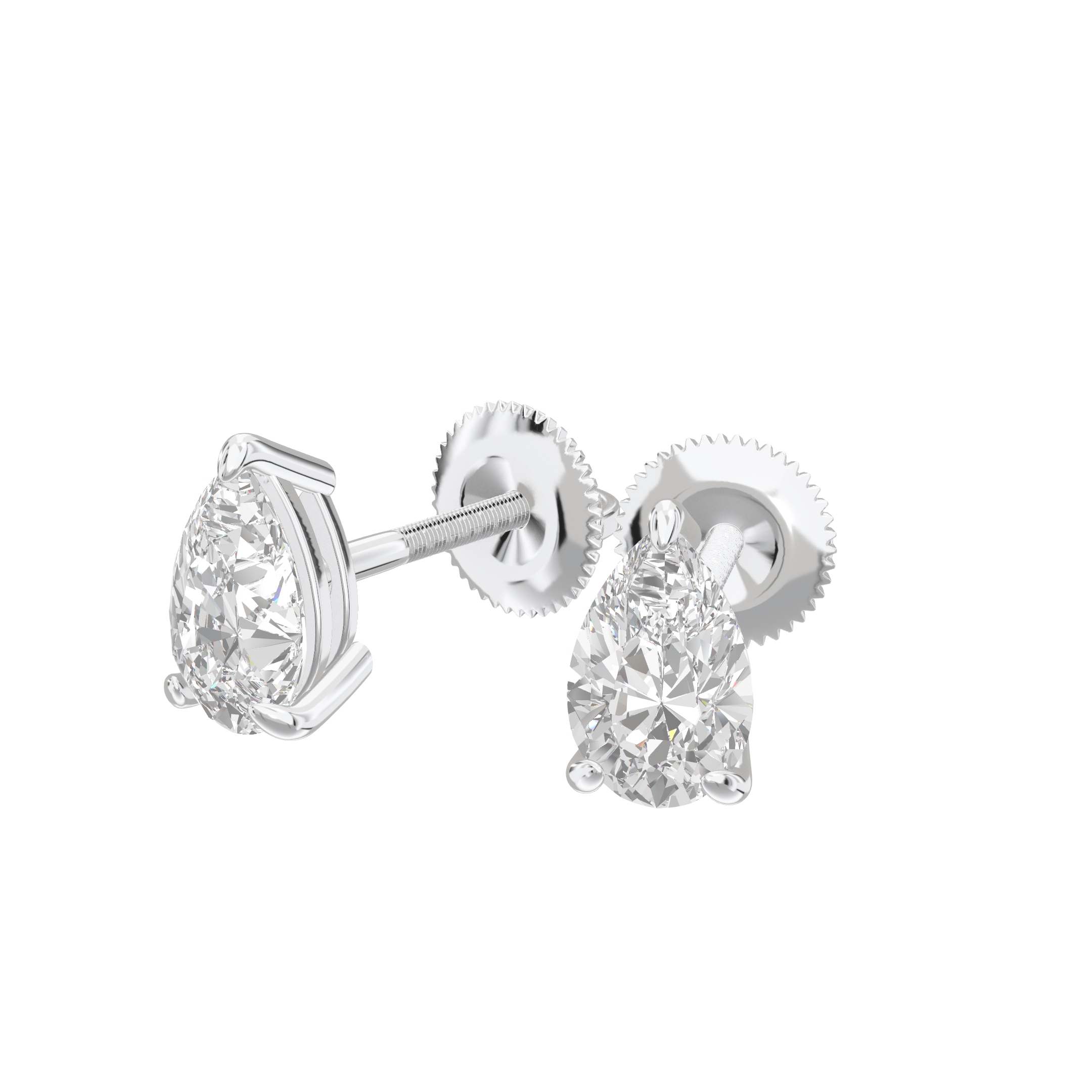 Eve Pear Radiant Three-Prong Martini Stud 1 ct