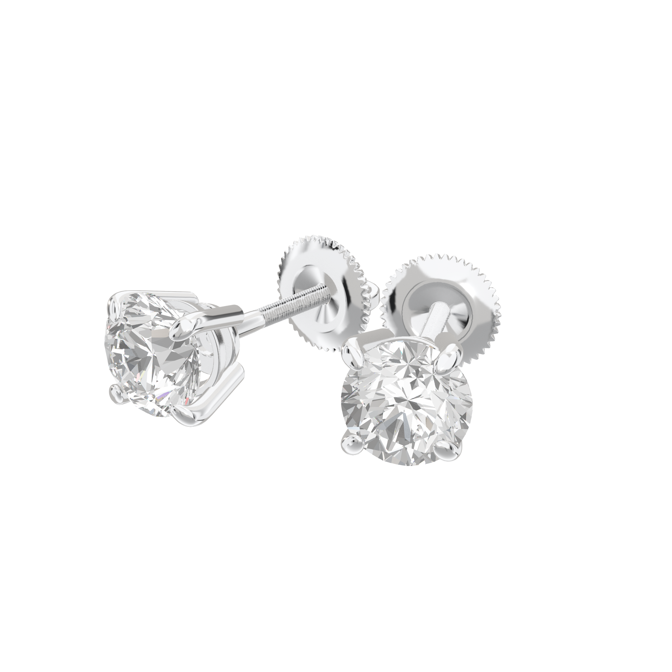 Eve Round Brilliant Four-Prong Basket Stud 1 ct