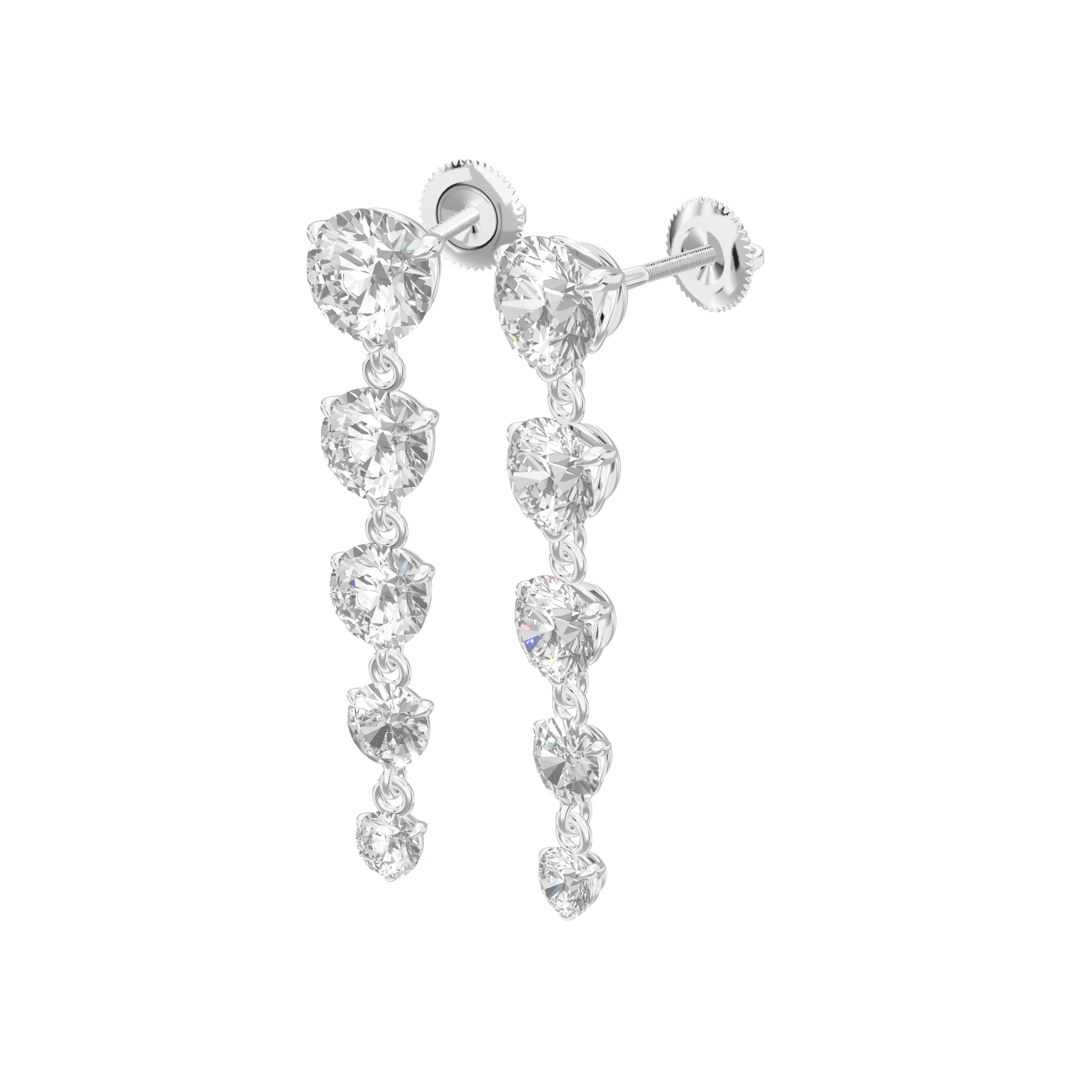 Aria Round Brilliant Five-Stone Graduated Drop Earrings