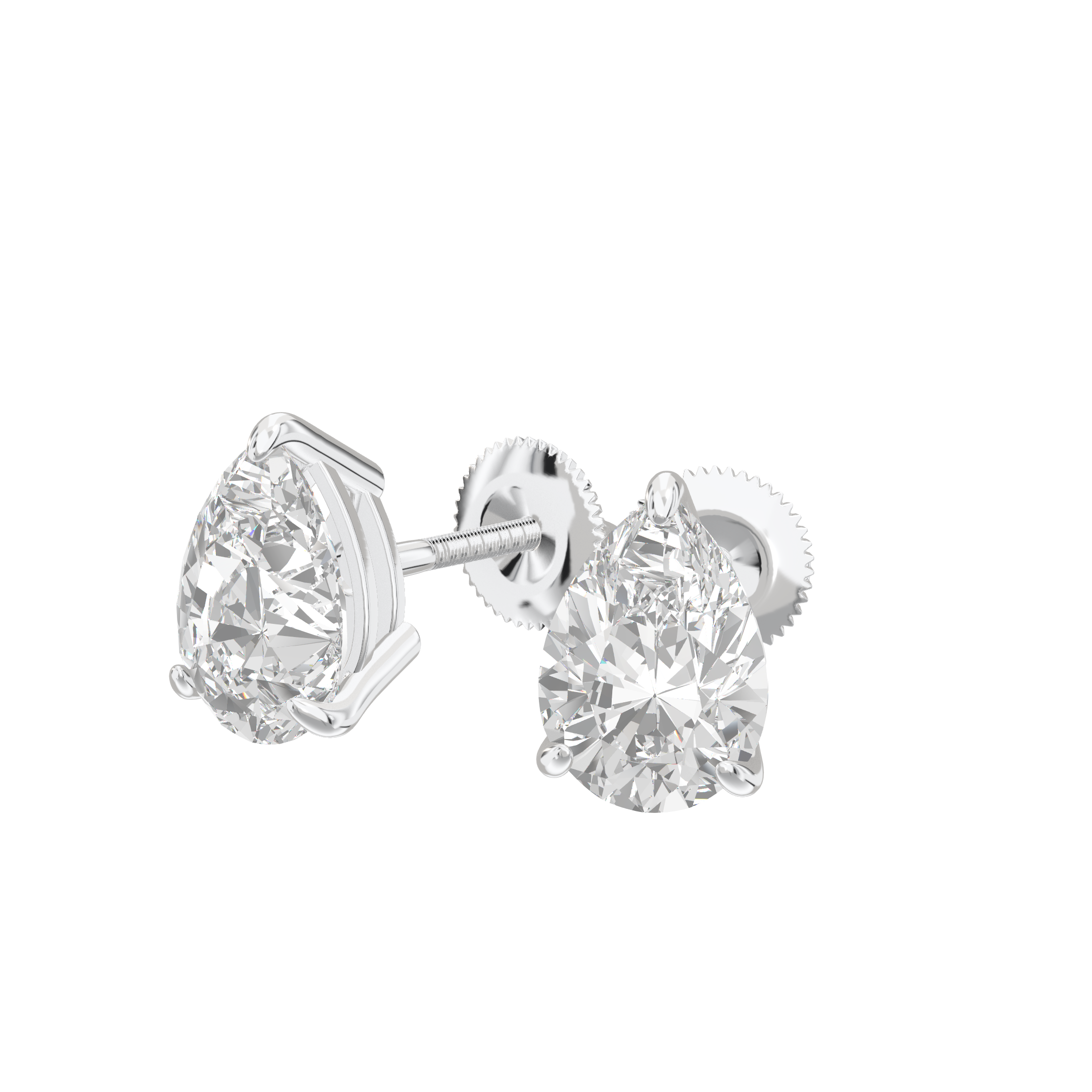 Eve Pear Radiant Three-Prong Martini Stud 2 ct