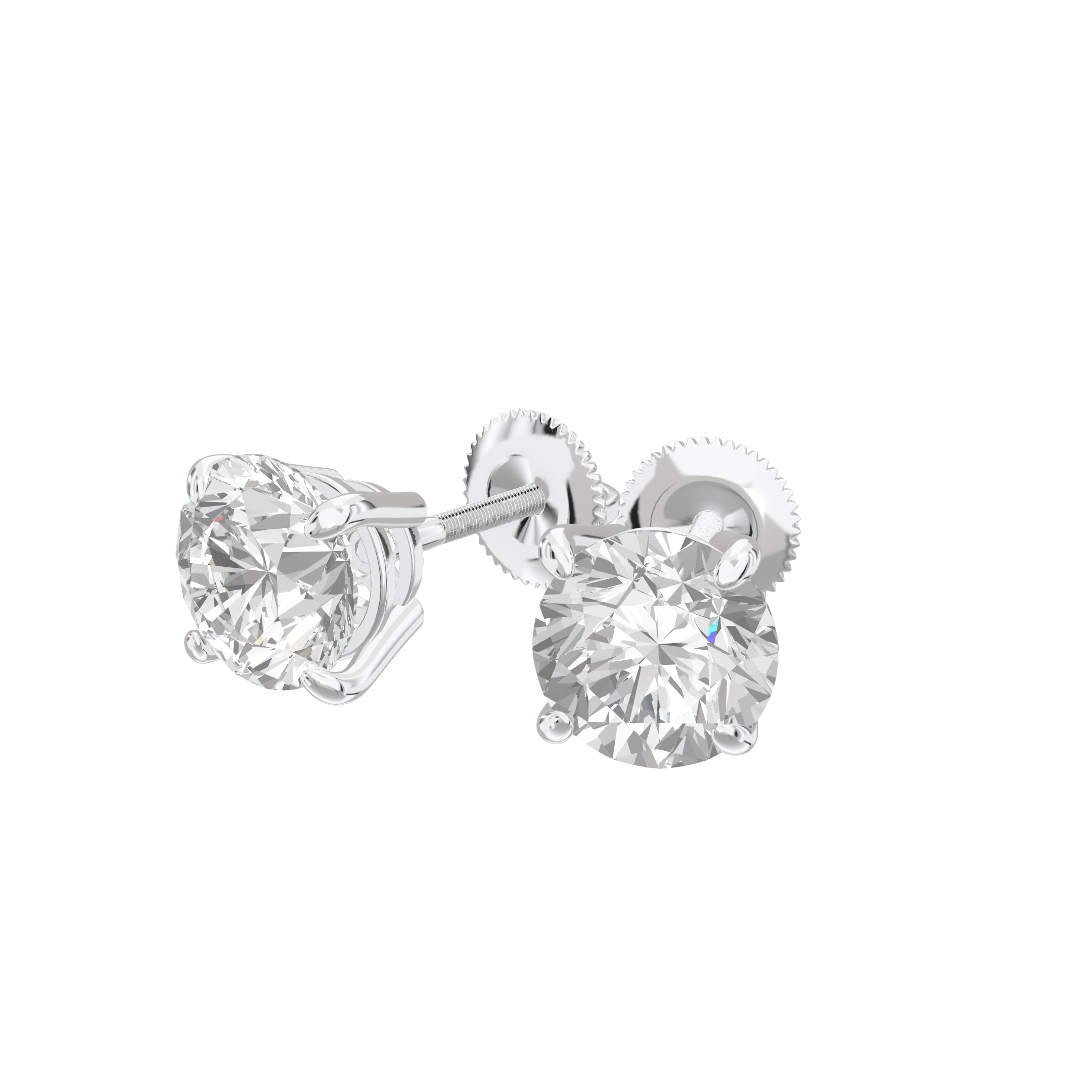 Eve Round Brilliant Four-Prong Basket Stud 2 ct