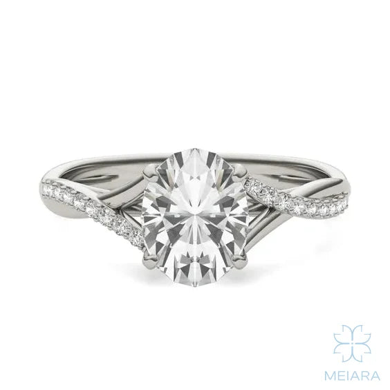 Eve Oval Twisted Side-Stone Engagement Ring