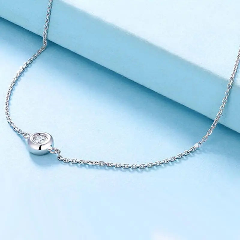 14k White / Yellow Gold Bezel Set Moissanite Affordable Gold Bracelet 0.1ct