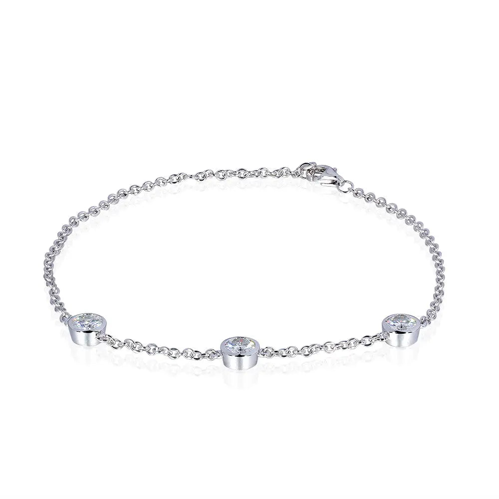 14k White Gold Bracelet Moissanite