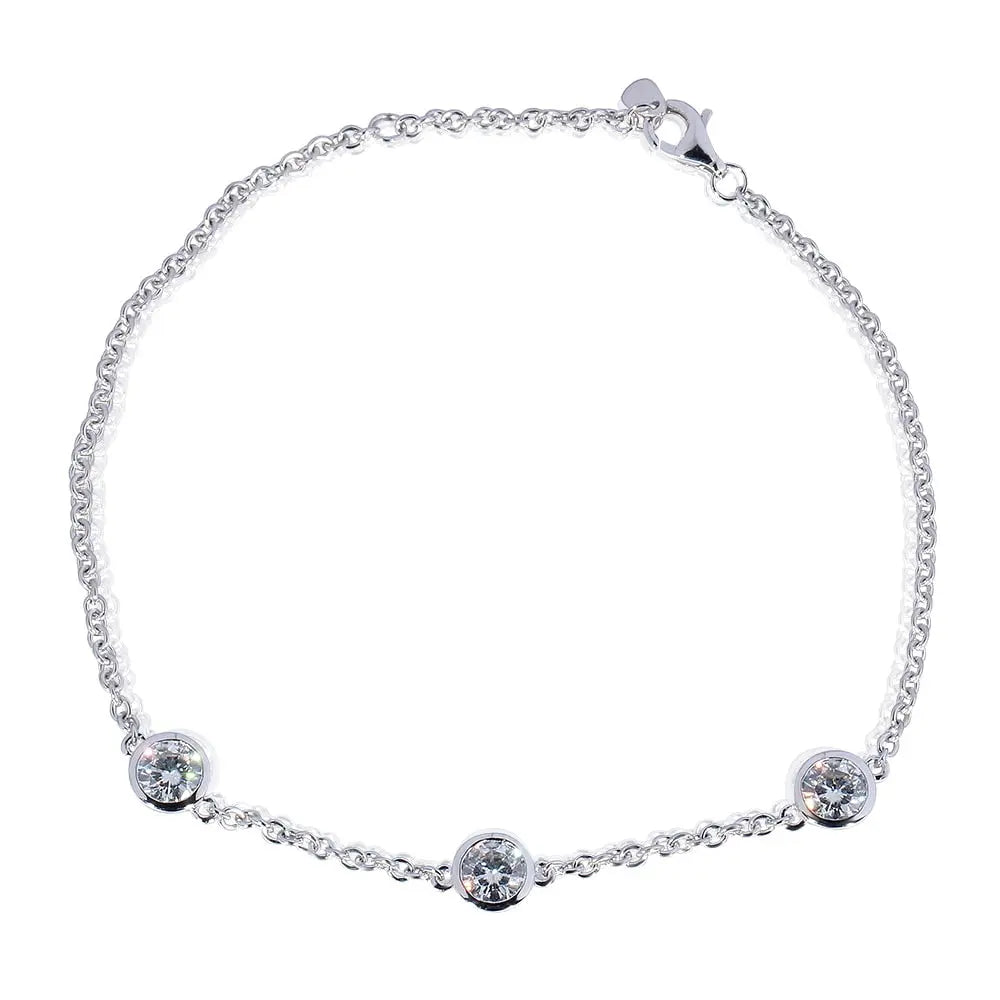 14k White Gold Bracelet Moissanite