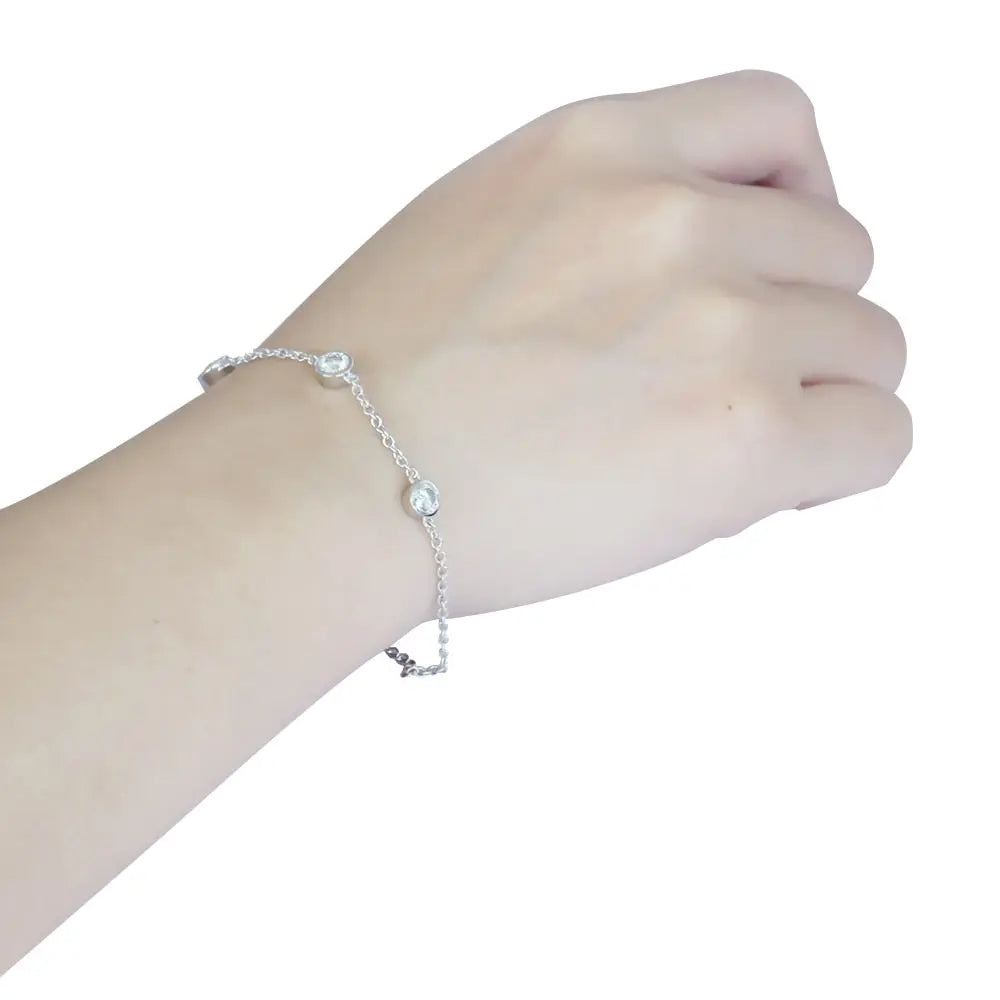 14k White Gold Bracelet Moissanite