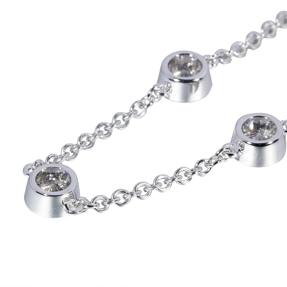 14k White Gold Bracelet Moissanite