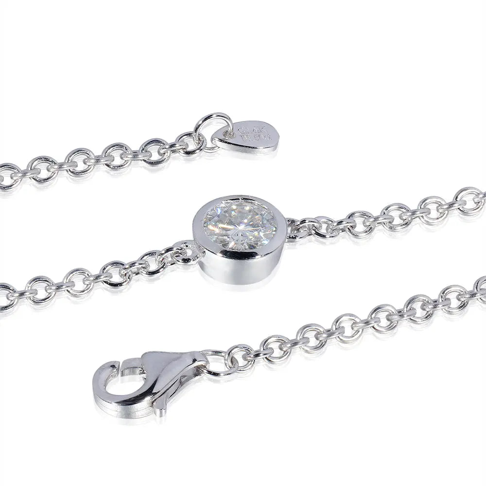 14k White Gold Bracelet Moissanite