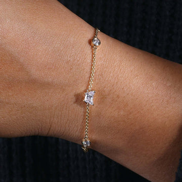 Butterfly and Round Cut Moissanite Bracelet for Women