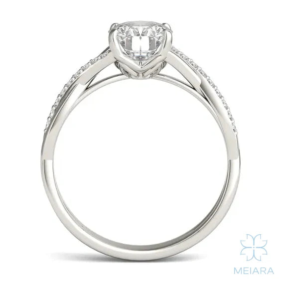 Eve Oval Twisted Side-Stone Engagement Ring