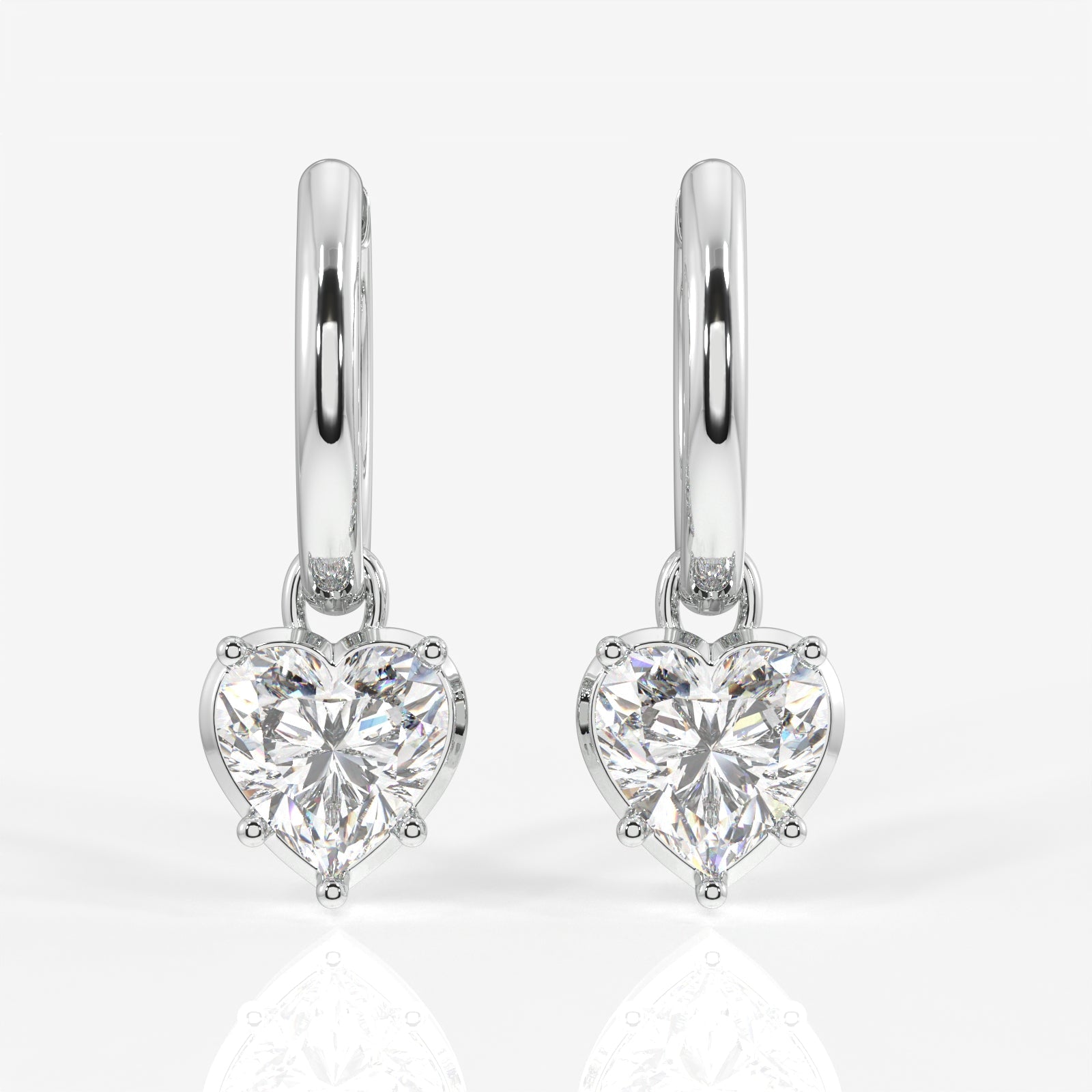 Heart Cut Elara Moissanite Diamond Dangler 925 Sterling Silver Earrings
