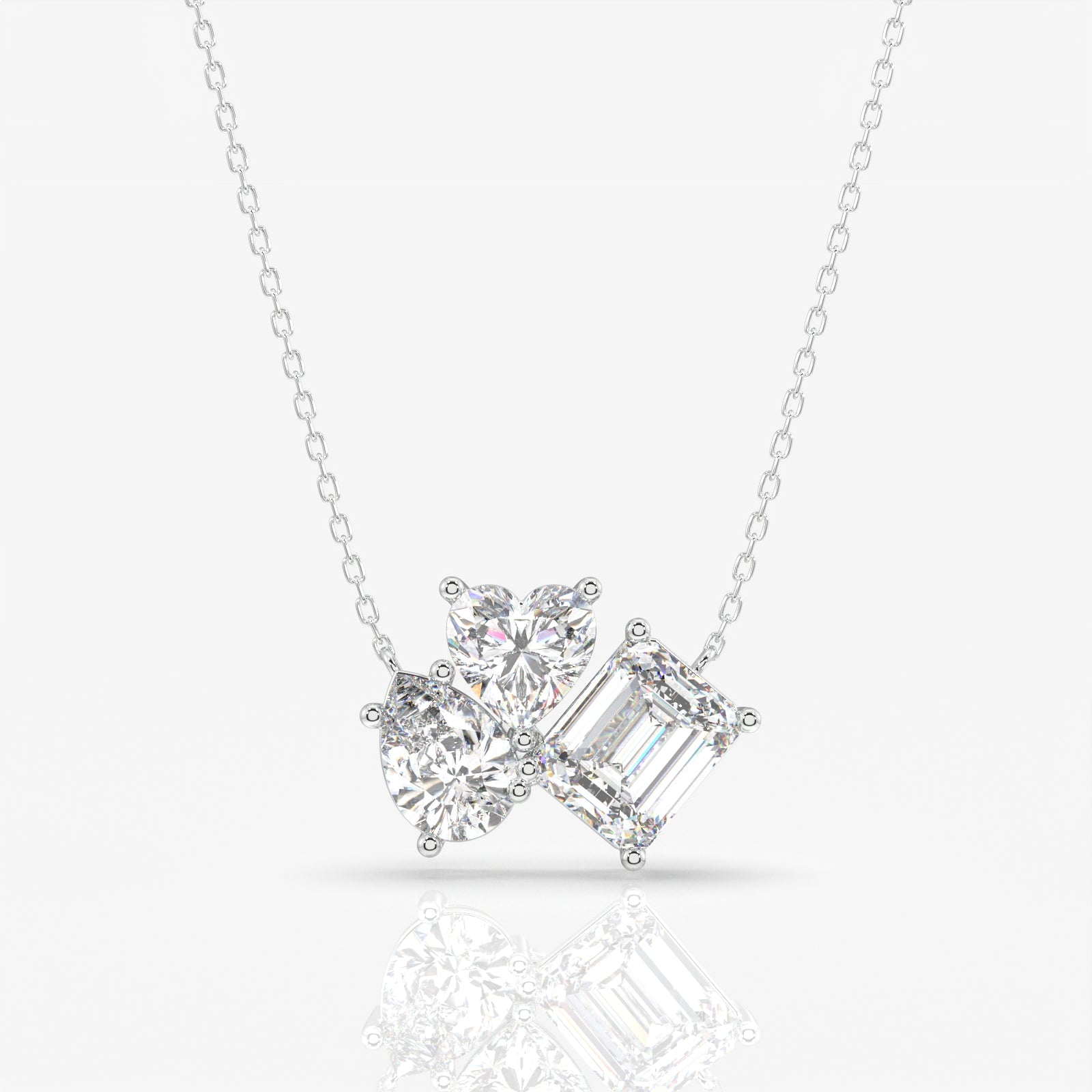 Trinity  Cluster Moissanite Diamond  925 Sterling Silver Pendant